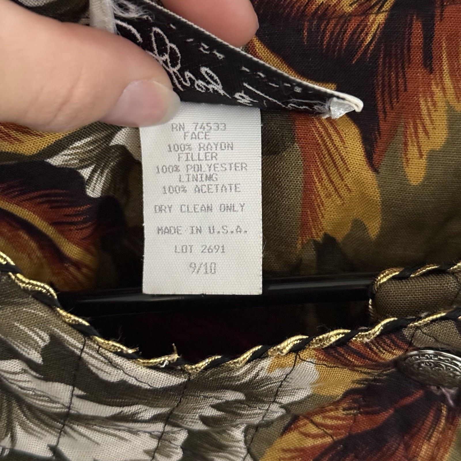 Vintage Vtg Jeffrey & Dara Floral Quilted Jacket 9/10 USA Hutley Size L / US 10 / IT 46 - 6 Thumbnail