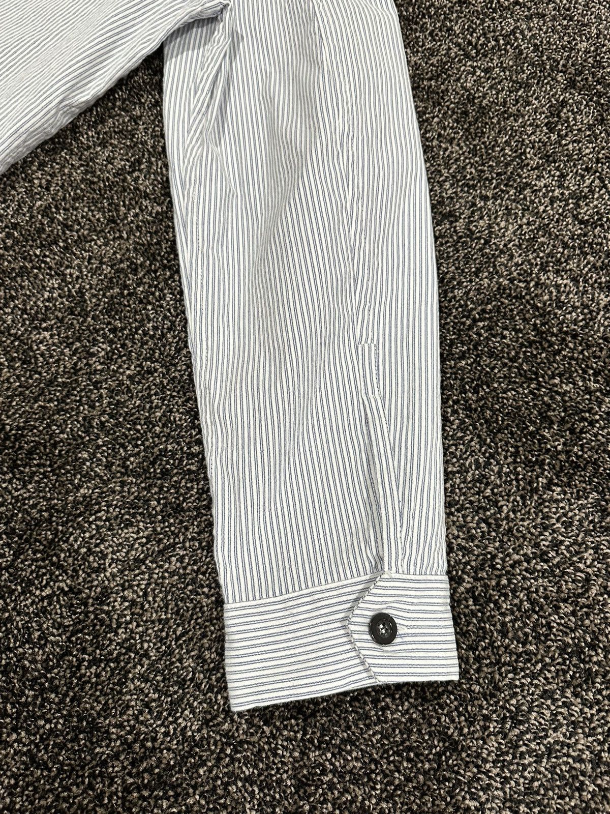 Loewe Loewe Oxford Striped Button Shirt Jacket Leather Patch Logo Size US L / EU 52-54 / 3 - 10 Thumbnail