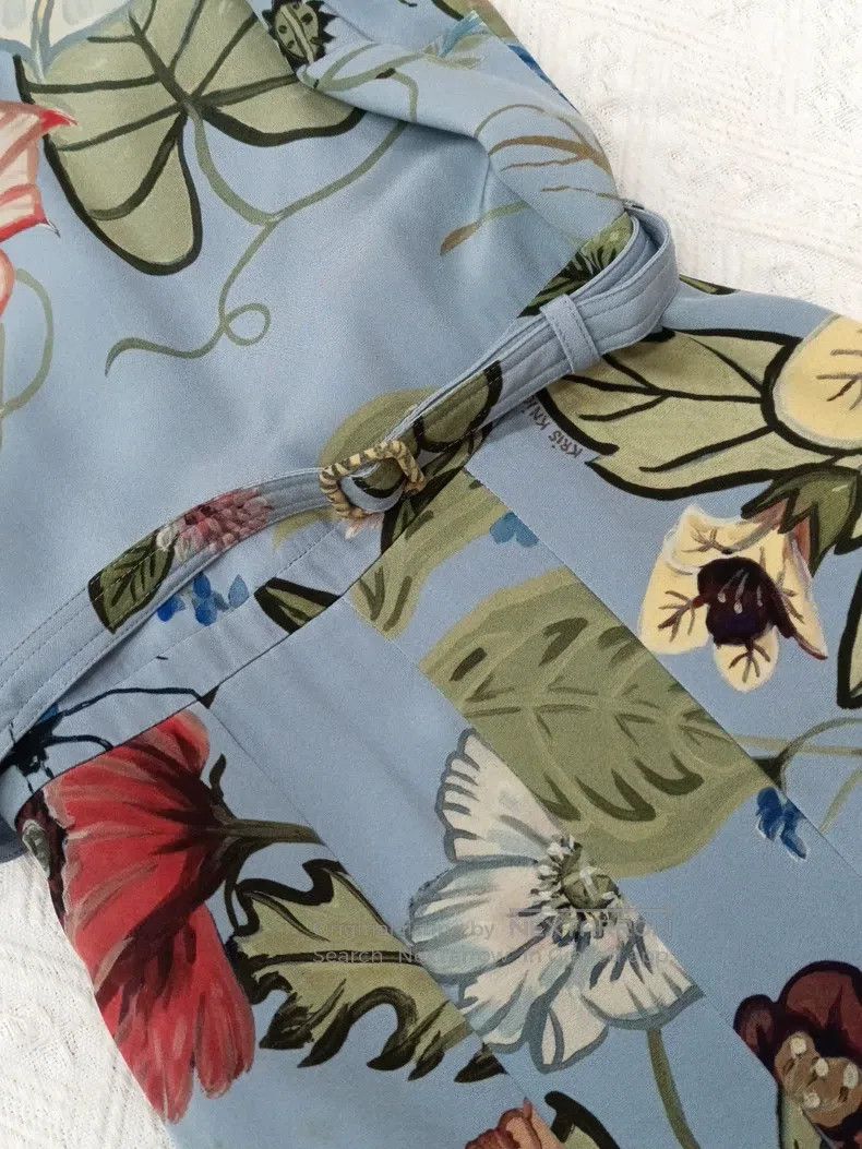 Gucci Gucci Blue printed silk dress Size S / US 4 / IT 40 - 2 Thumbnail