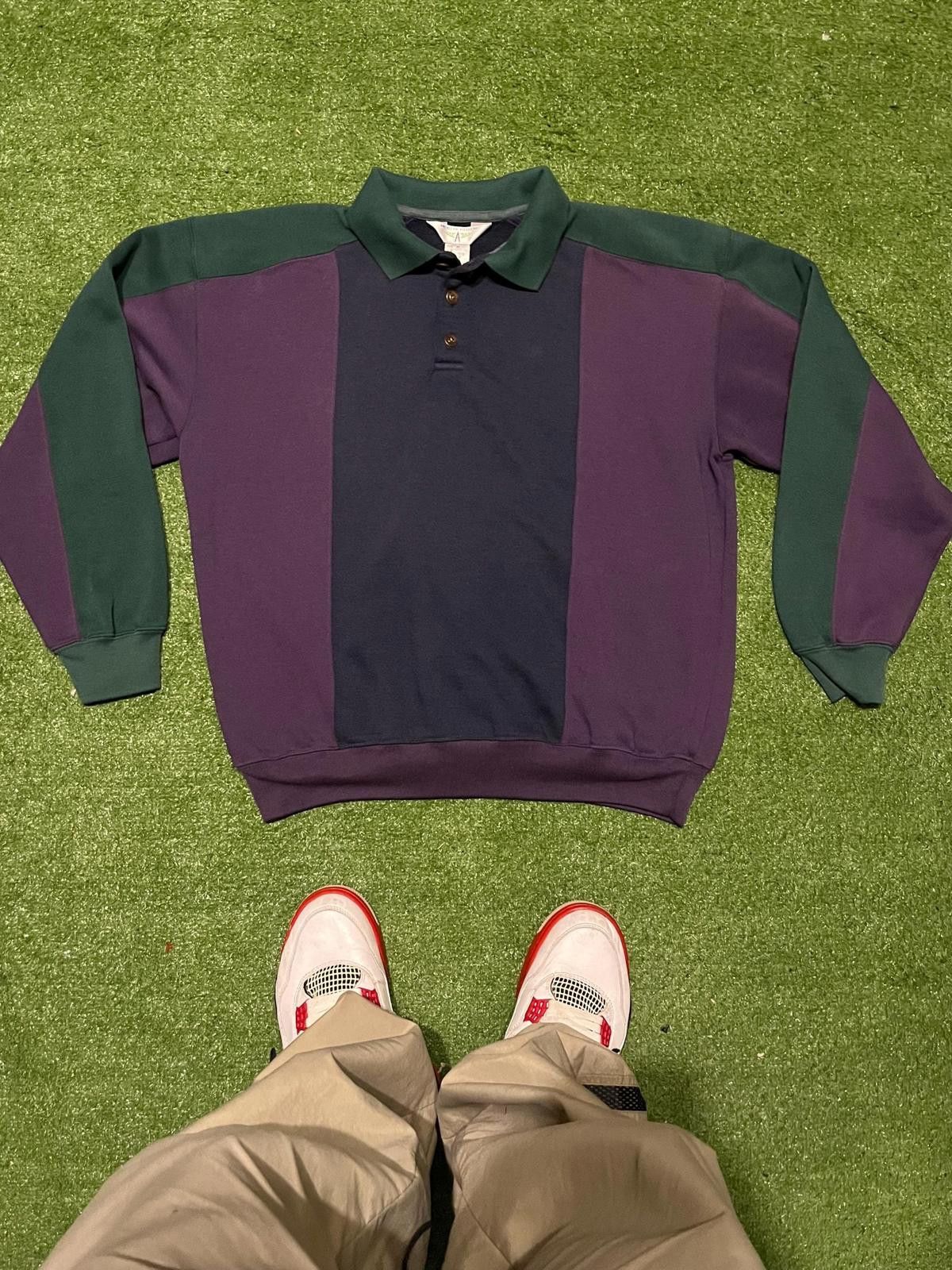 Unknown London Men's Long Sleeve Color Block Polo Shirt Size US L / EU 52-54 / 3 - 1 Thumbnail