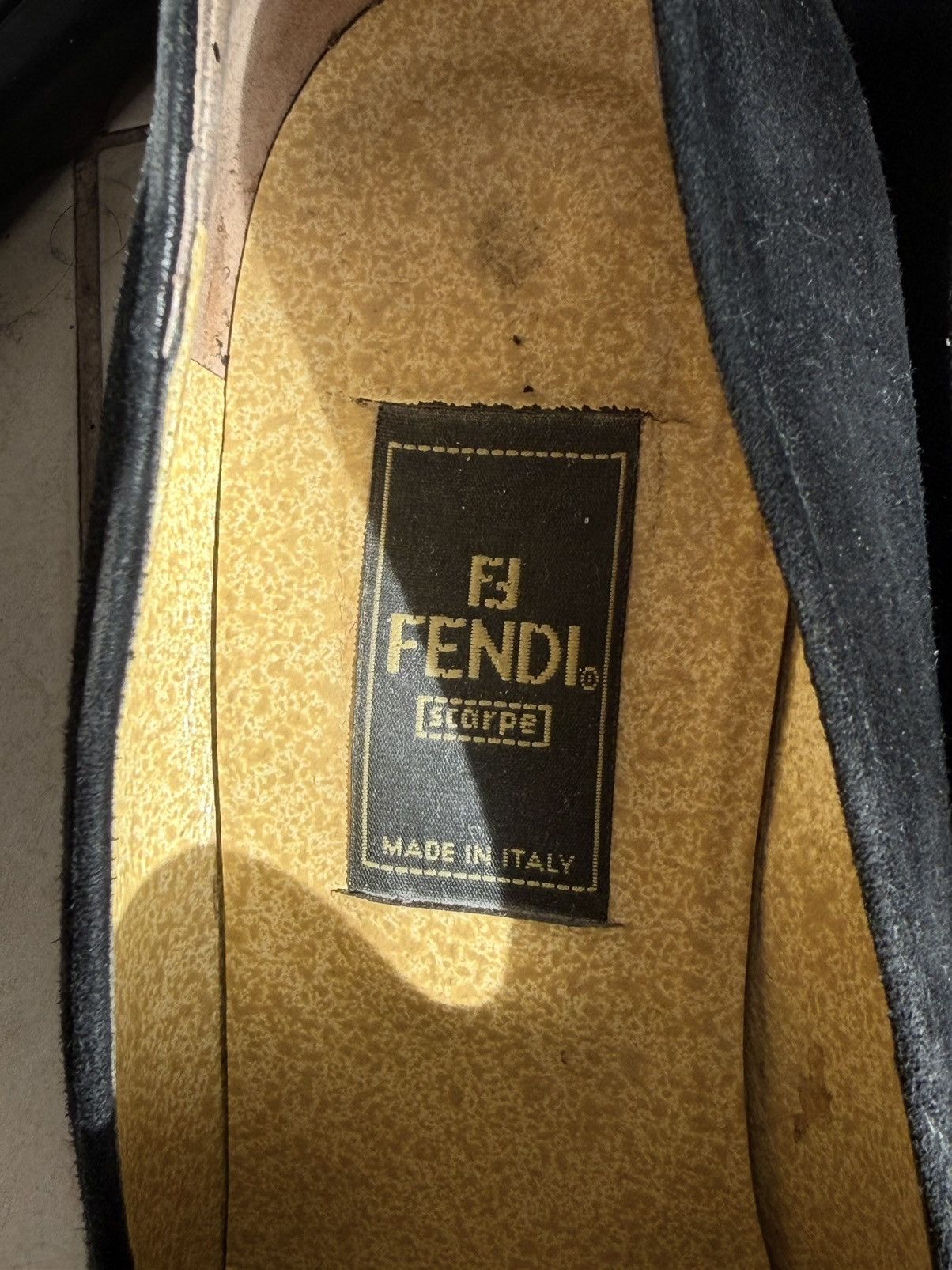 Fendi Vintage FENDI Black Suede Loafer Pumps – Square Toe Size US 7 / IT 37 - 4 Thumbnail