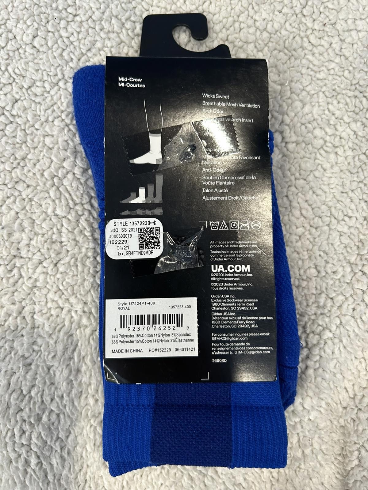 Under Armour Under Armour UA Playmaker Multi-Sport Mid-Crew Socks Blue Size ONE SIZE - 3 Thumbnail