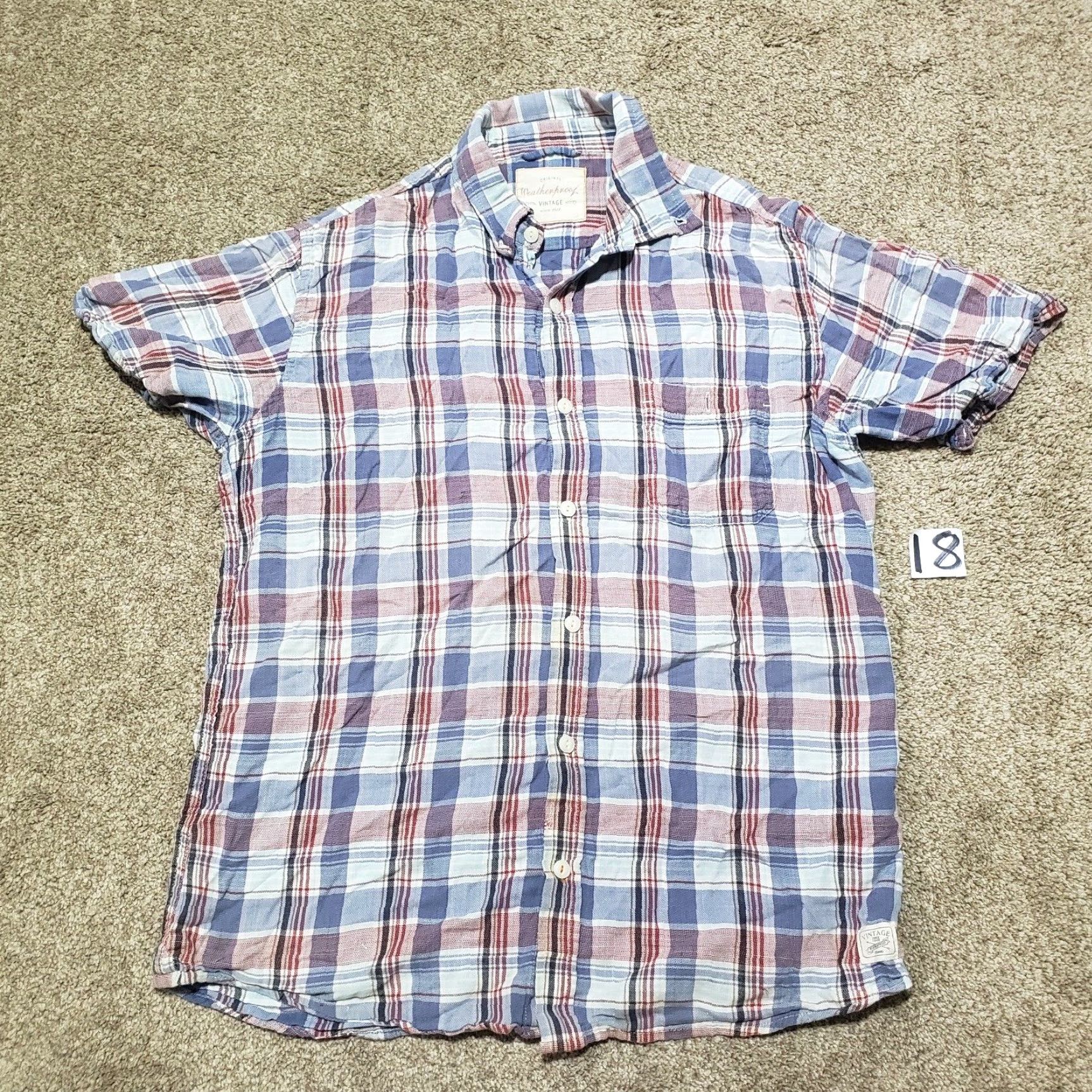 Weatherproof Weatherproof Shirt Adult Men XL Multicolor Plaid Button-Up Casual Cotton Flannel Short Sleeve Mens Size US XL / EU 56 / 4 - 2 Thumbnail
