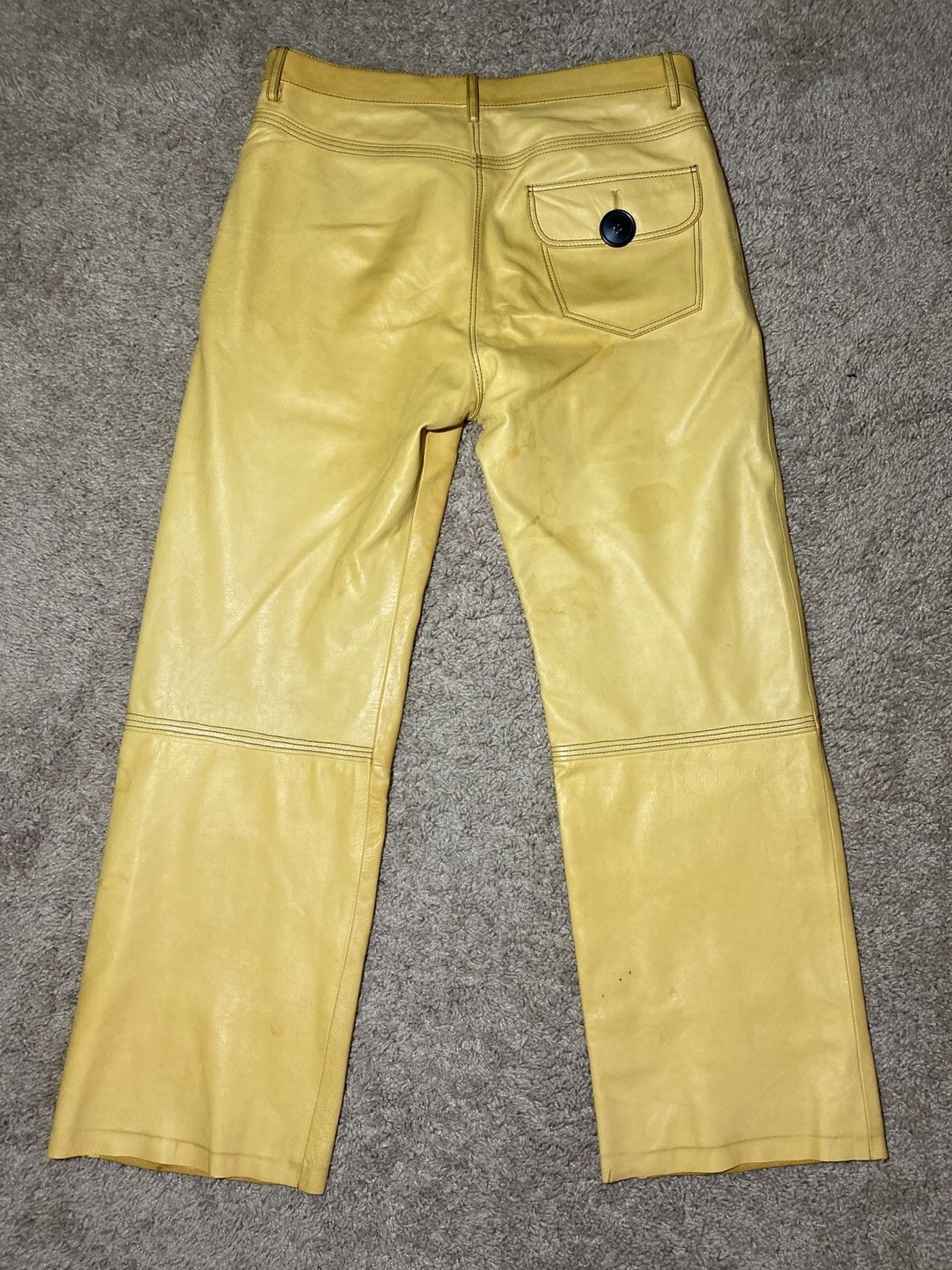 Wales Bonner AW18 Wales Bonner Leather Yellow Pants 2018 WB Jeans Creole Size US 28 / EU 44 - 10 Thumbnail