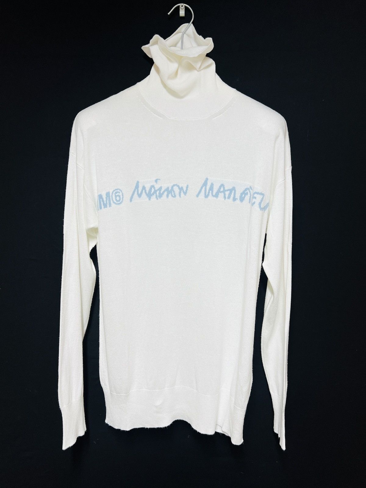 Maison Margiela Mm6 blue logo turtleneck Size US M / EU 48-50 / 2 - 1 Thumbnail