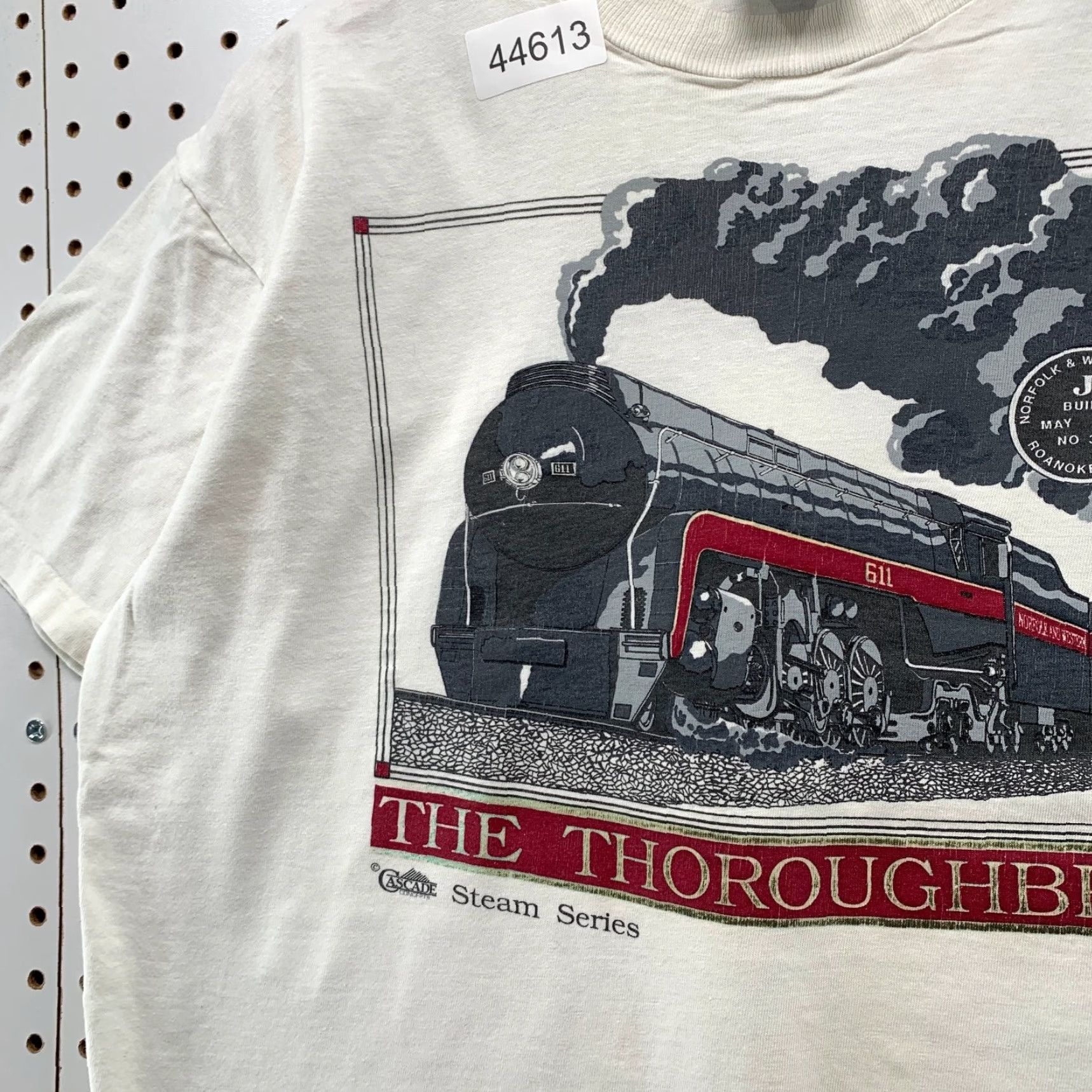 Vintage VINTAGE Oneita The Thoroughbred Steam Train Norfolk Shirt Men L White Cotton Short Sleeve Crew Neck T-Shirt 1990s Size US L / EU 52-54 / 3 - 7 Thumbnail