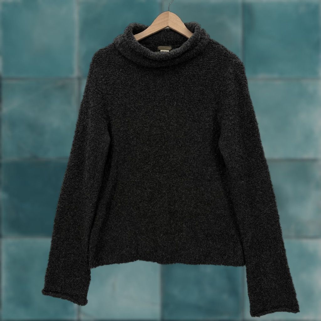 J.Crew VINTAGE J.CREW Sweater Womens Large Gray Boucle Cowl Neck Knit Pullover Wool Size L / US 10 / IT 46 - 1 Thumbnail