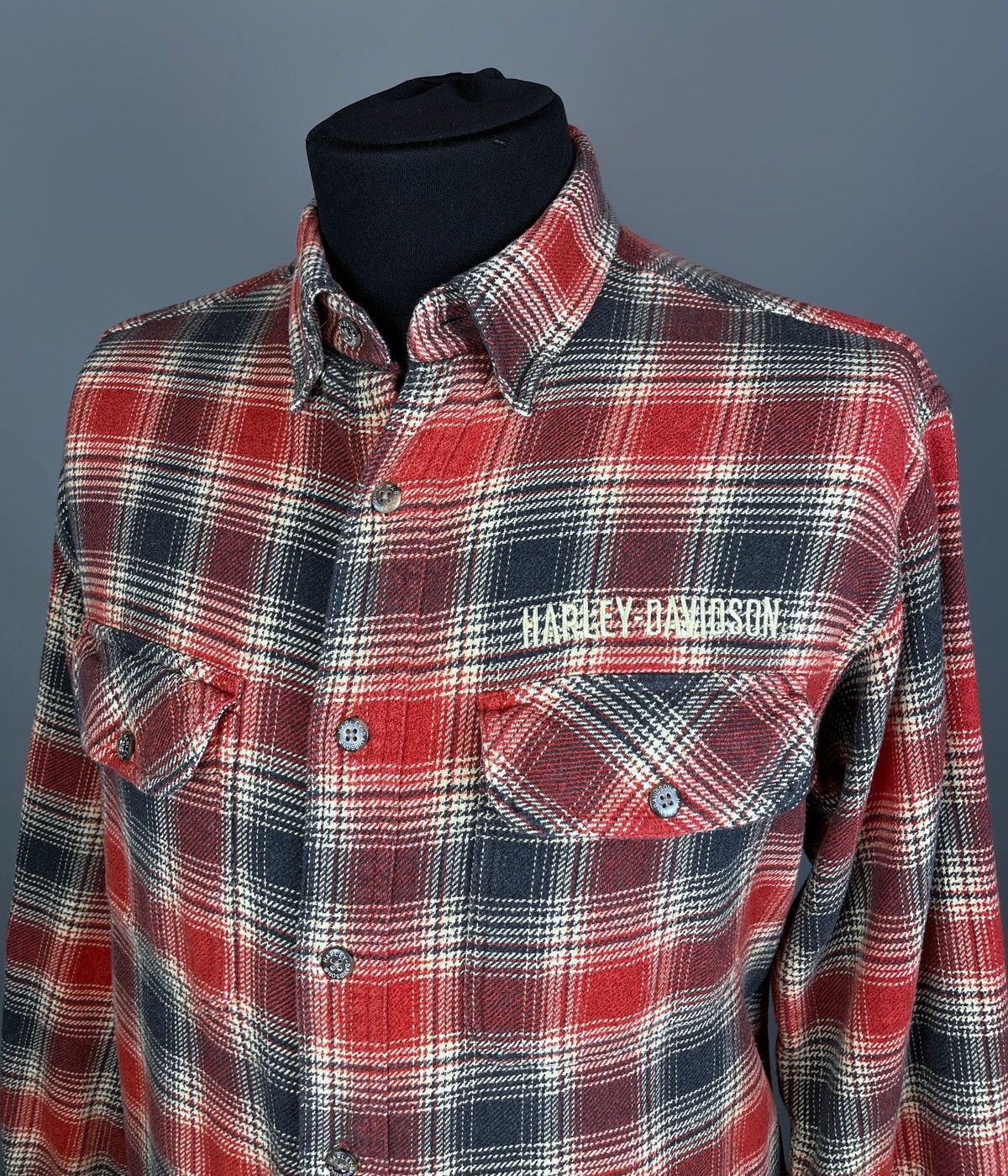 Vintage Vintage Harley-Davidson Motorcycle Checked Flannel Shirt L Size US L / EU 52-54 / 3 - 6 Thumbnail