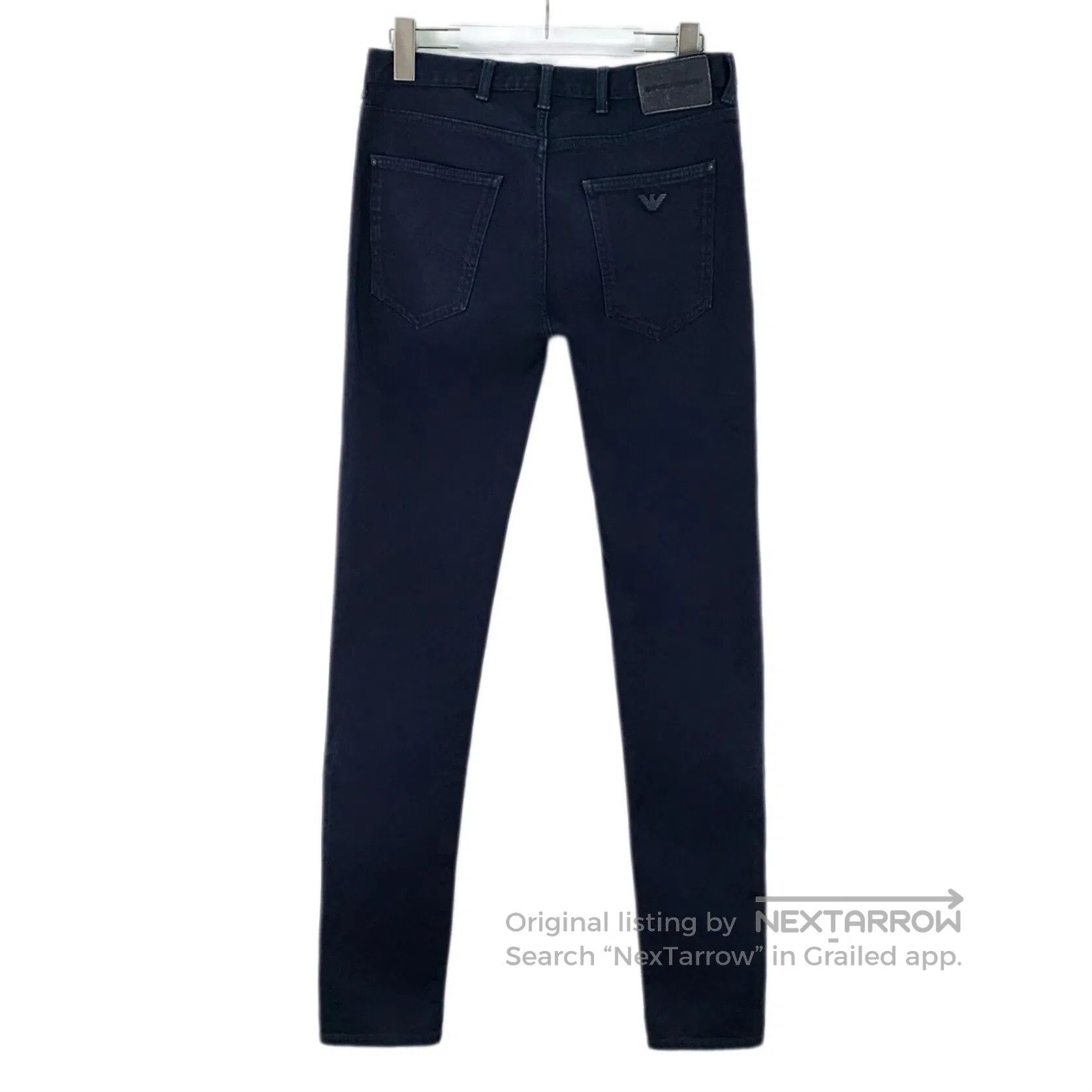 Armani Armani Dark Blue Cotton Denim Trousers| Size US 29 - 2 Thumbnail