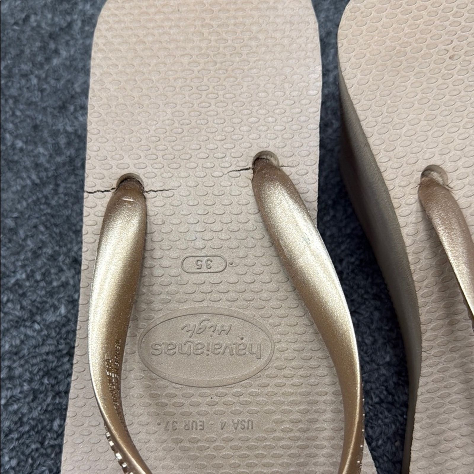 Other NWT Havaianas Women's Tan wedge Flip Flops Size 35 US 5.5 Size US 5.5 / IT 35.5 - 2 Thumbnail