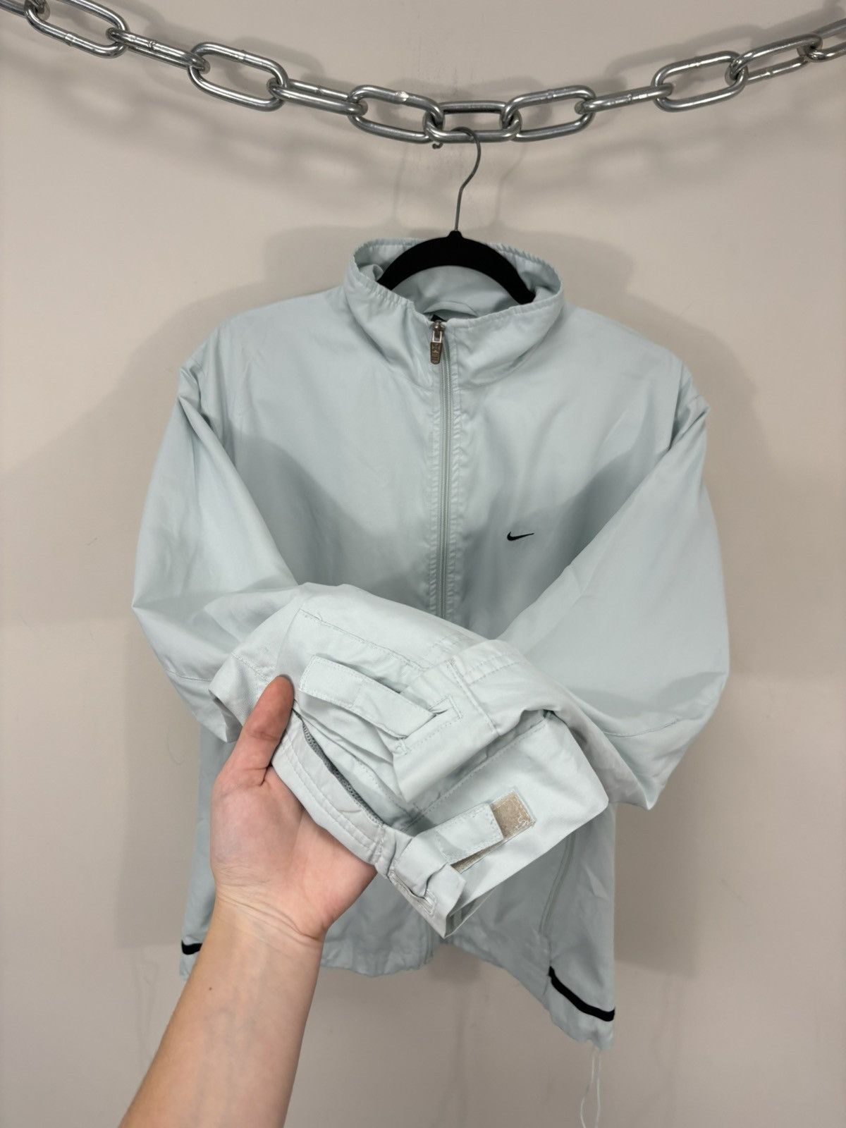 Nike Vintage Nike Y2K Turquoise Retro Hype Nylon Track Jacket Size US XL / EU 56 / 4 - 11 Thumbnail