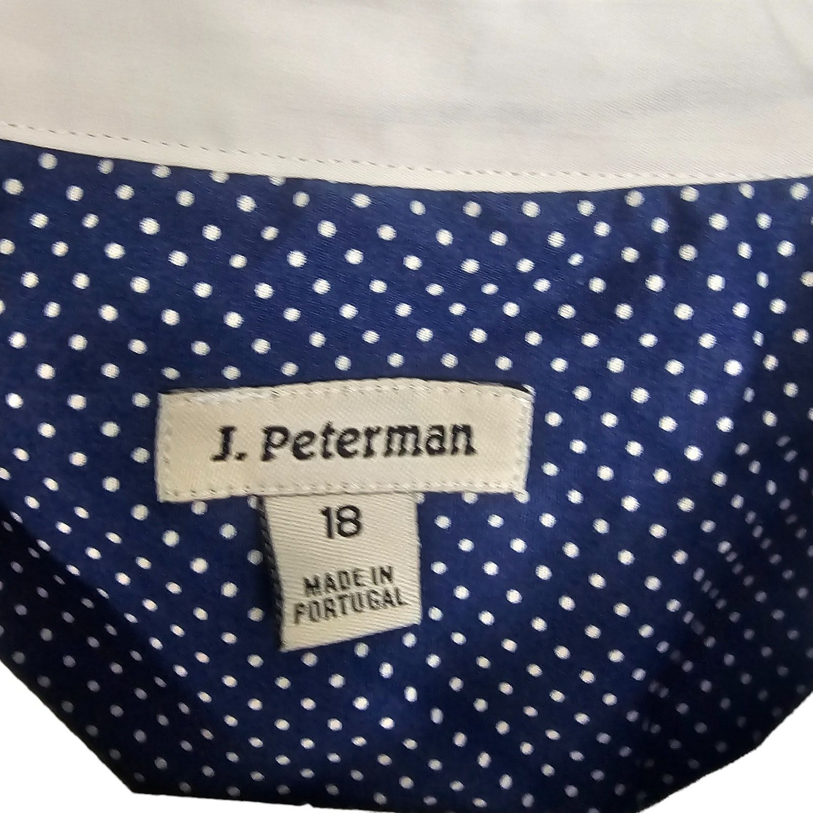 J. Peterman J. Peterman Womens Polka Dot Button Top 18 Classic Timeless Size XXL / US 16-18 / IT 52-54 - 6 Thumbnail