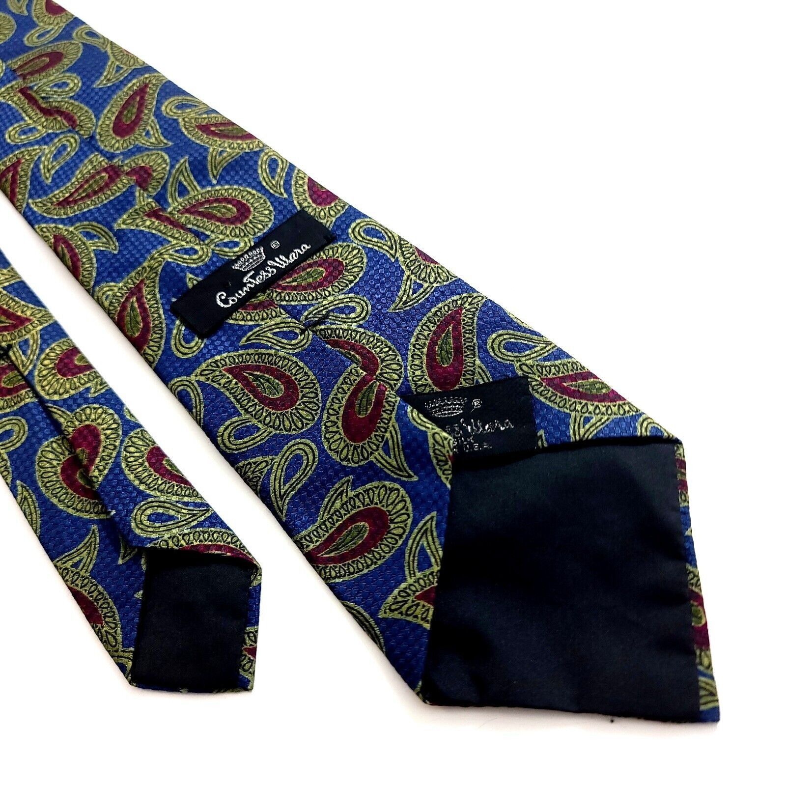 Countess Mara Countess Mara Blue Red Green Paisley Woven Silk Tie Size ONE SIZE - 5 Thumbnail