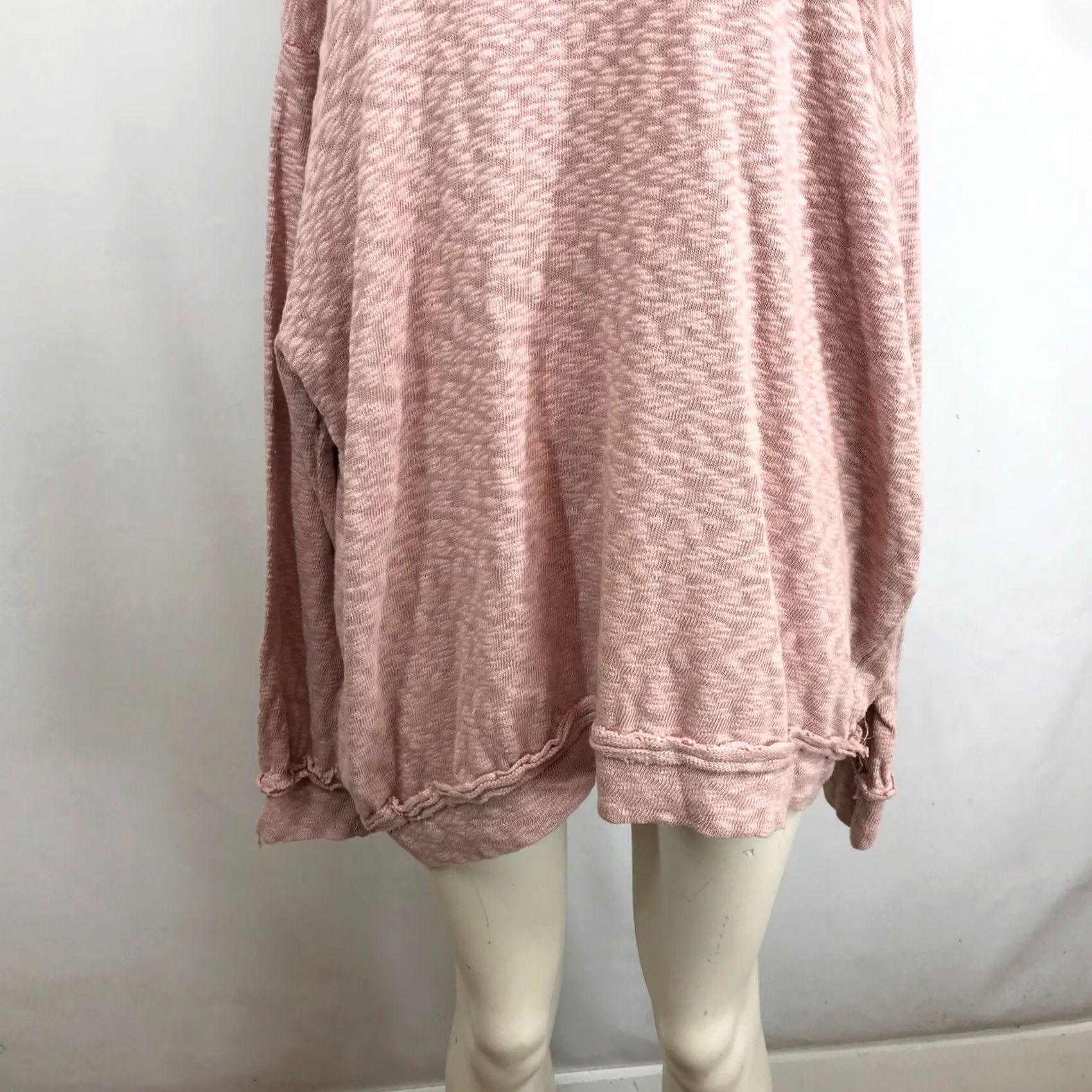 Vintage POL Womens Oversized Marled Knit Sweater Dusty Rose Pink Raw Edge SMT2254E L Size L / US 10 / IT 46 - 3 Thumbnail
