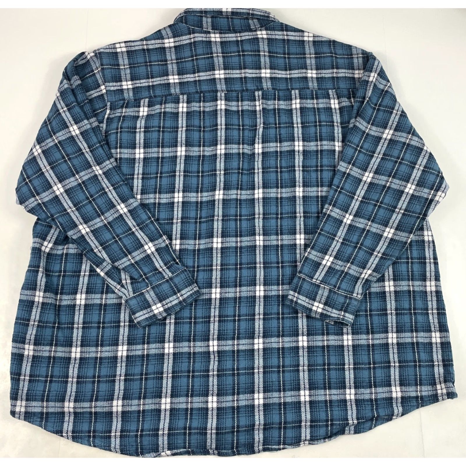 Wrangler Wrangler Shirt Mens 3XL Blue Riggs Workwear Flannel Button Up Cowboy Rodeo Plaid Serif? Size US XXL / EU 58 / 5 - 7 Thumbnail