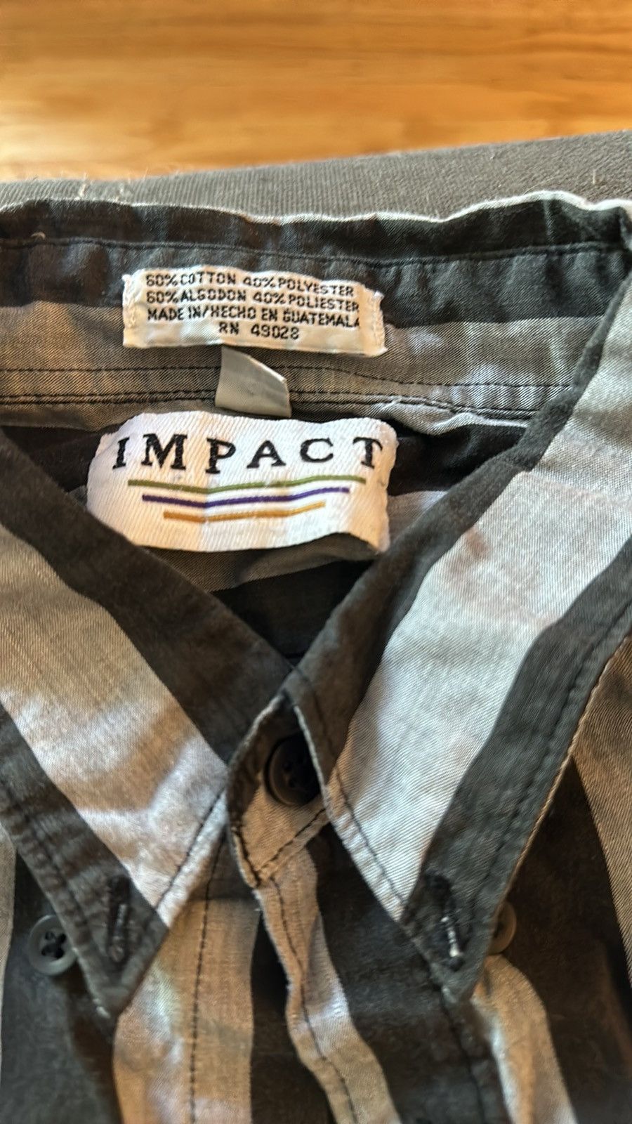 Vintage Vintage 80’s black and gray Impact Button-Up Shirt. Size US XL / EU 56 / 4 - 2 Thumbnail