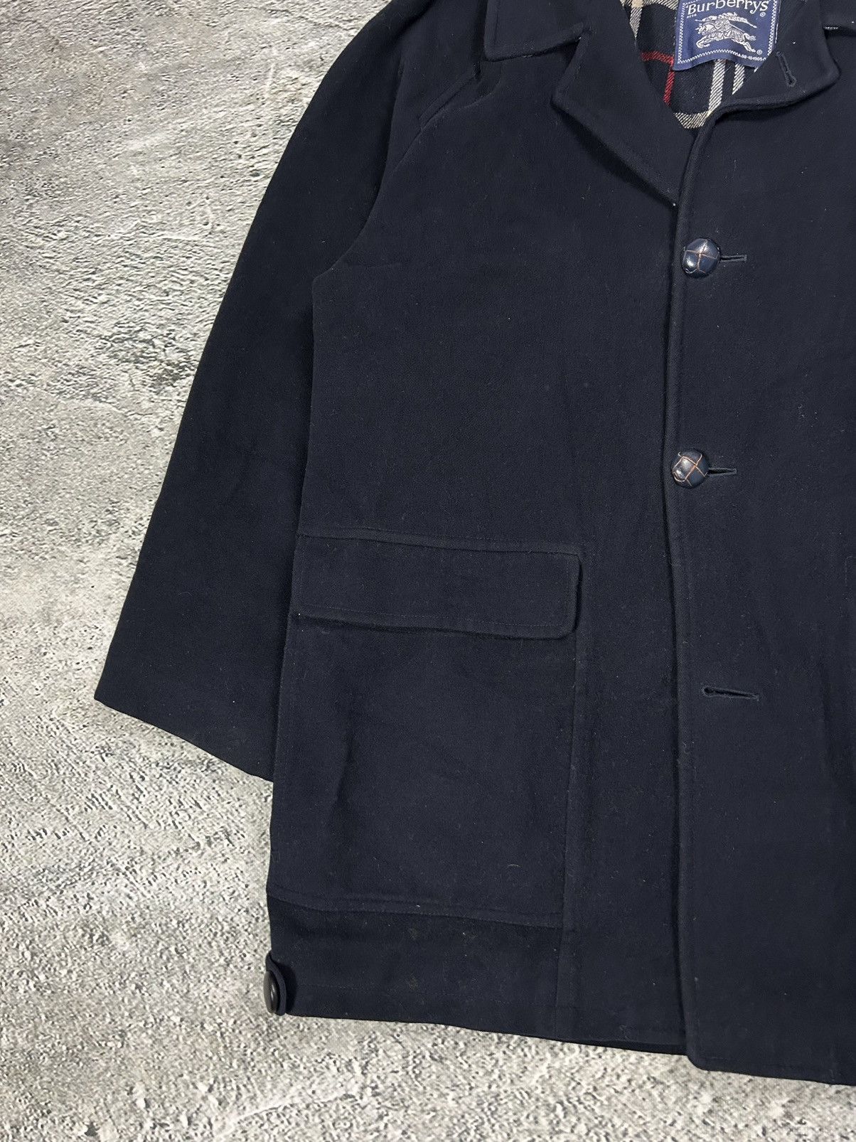 Burberry Burberrys coat navy vintage nova check Burberry wool Size US XL / EU 56 / 4 - 3 Thumbnail