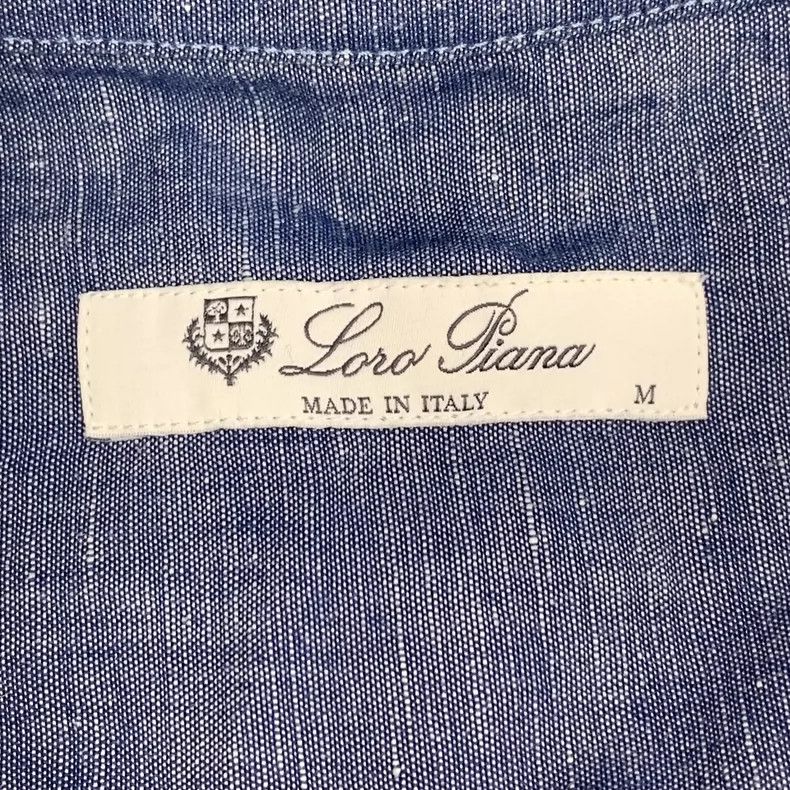 Loro Piana LORO PIANA Blue collar single-breasted short-sleeved shirt Size M / US 6-8 / IT 42-44 - 5 Thumbnail