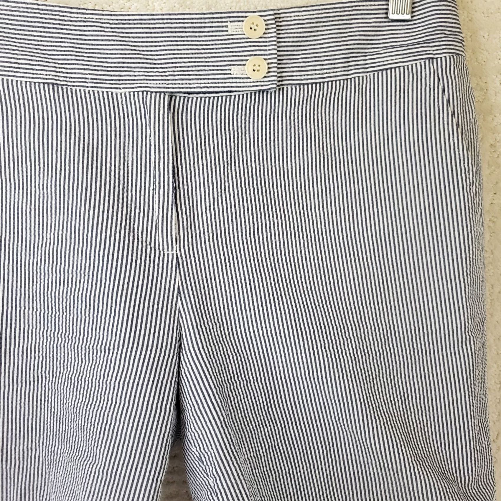 Talbots Talbots Shorts Womens 8 Blue+White Perfect Short Women Size Bermuda Chino Seersucker Size 30" / US 8 / IT 44 - 3 Thumbnail