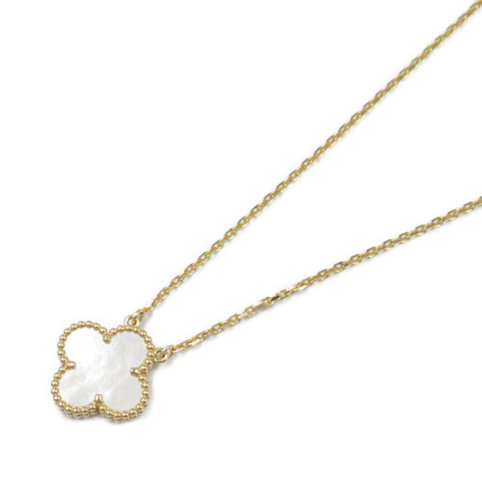Van Cleef & Arpels Van Cleef Arpels Shell Alhambra Necklace K18 (Yellow Gold) White Size ONE SIZE - 1 Thumbnail