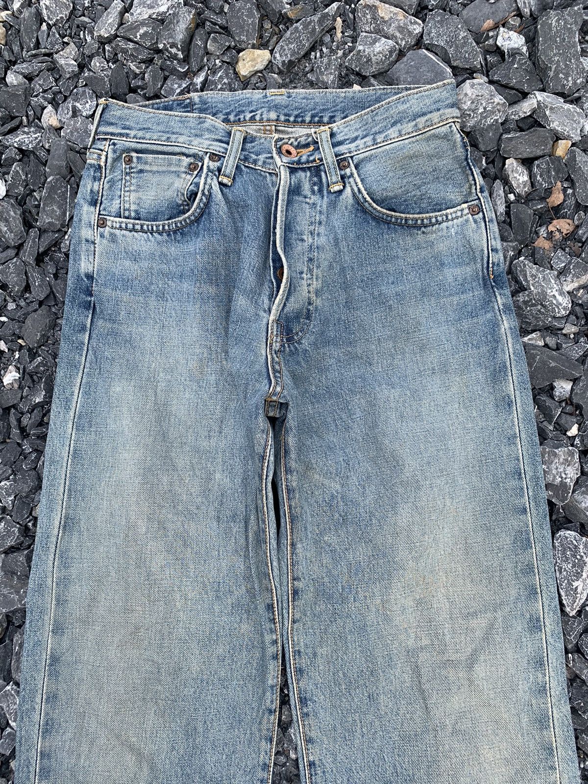 Kapital VINTAGE EDWIN 505X SELVEDGE BUTTON FLY DISTRESSED DENIM Size US 27 - 7 Thumbnail