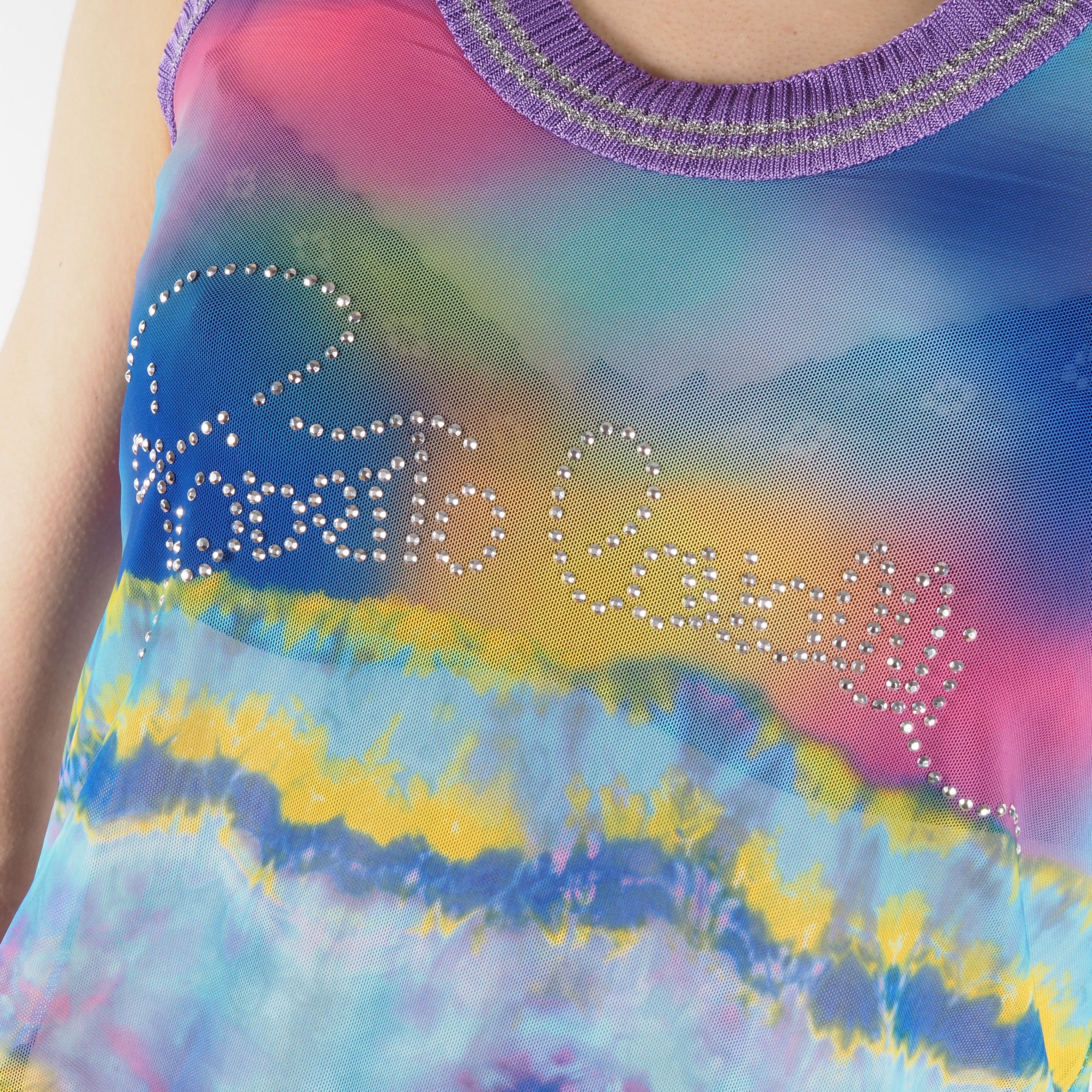 Roberto Cavalli × Vintage Roberto Cavalli Vintage 90s Tie Dye Mesh Top Blouse Size M / US 6-8 / IT 42-44 - 2 Thumbnail