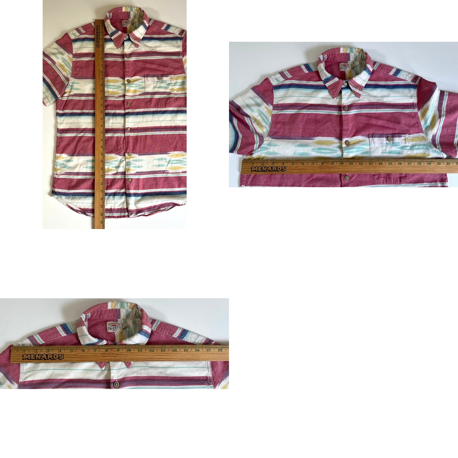 Faherty Faherty Men's Coast Shirt in Native Ikat Sz M Short Sleeve Button-Up Multicolor Cotton Shirt Mens Size US M / EU 48-50 / 2 - 8 Thumbnail