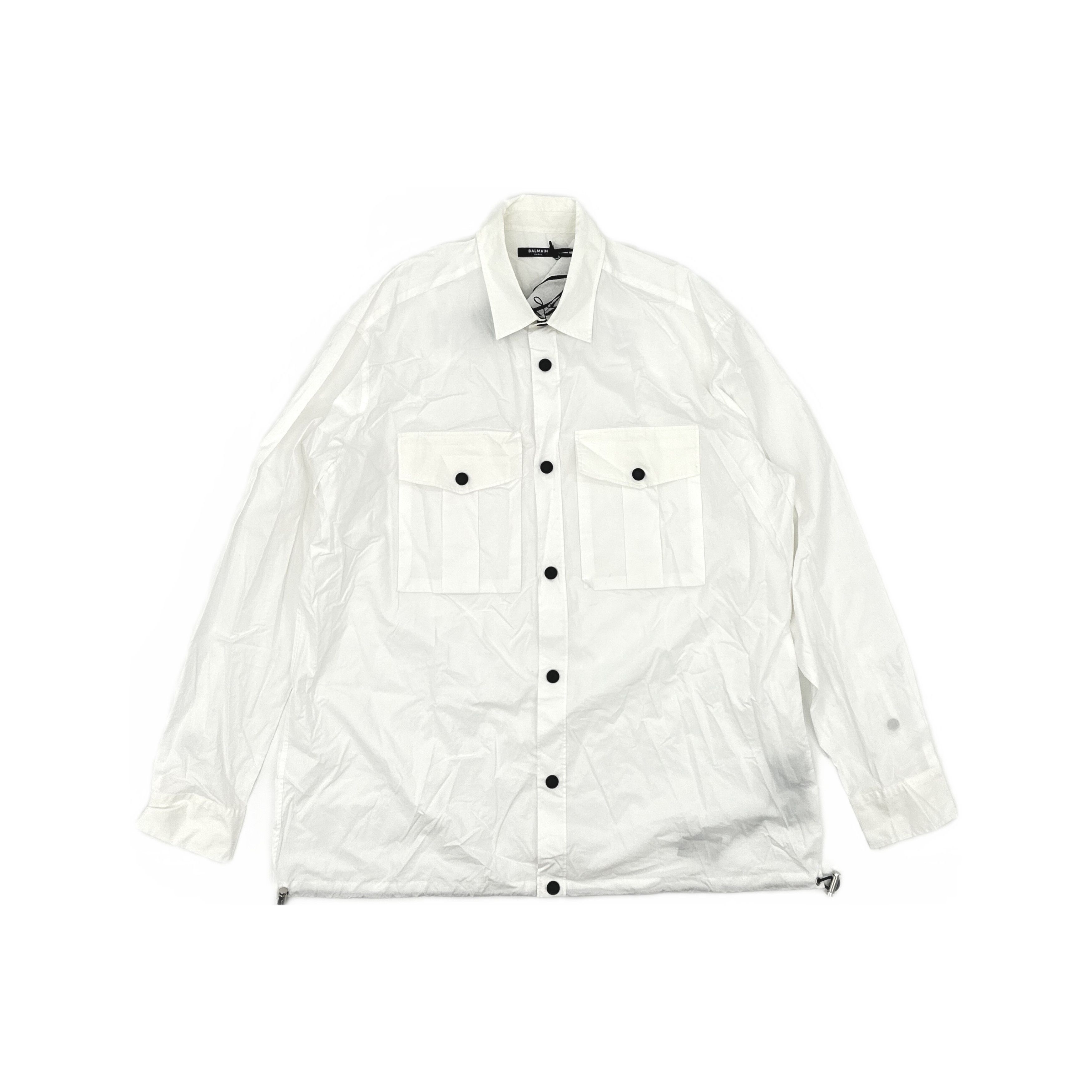 Balmain Balmain Logo Print Button Up Shirt Size 50 Size US M / EU 48-50 / 2 - 1 Thumbnail