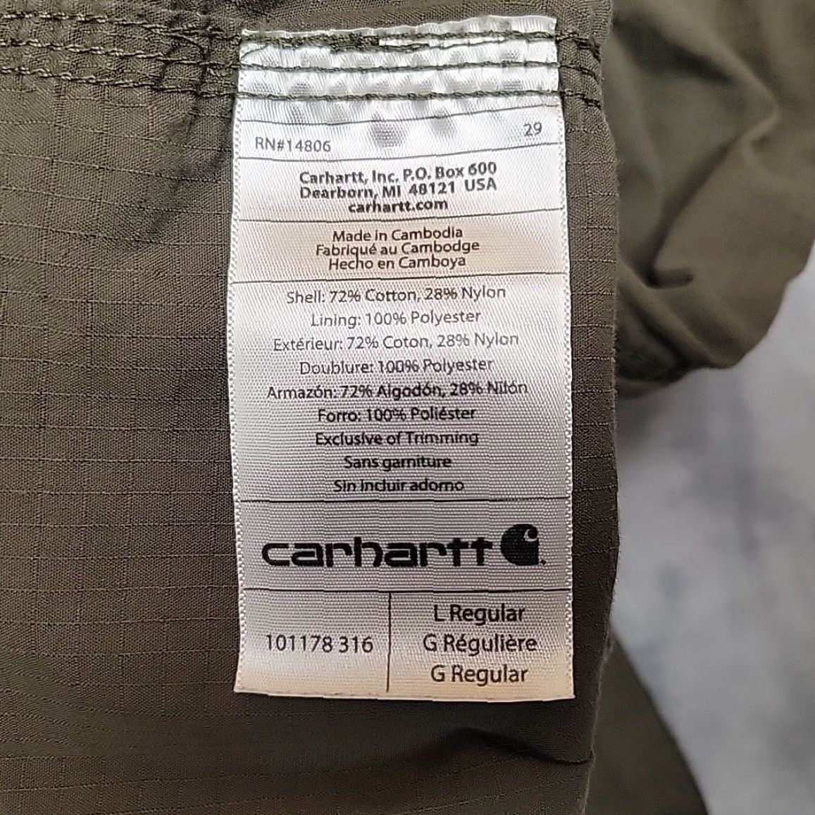 Carhartt Carhartt Shirt Men Large Green Ripstop Button Short Sleeve Work Wear READ Size US L / EU 52-54 / 3 - 6 Thumbnail