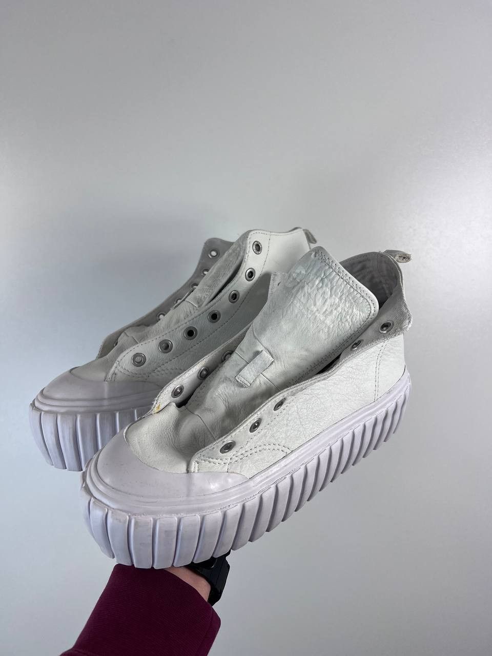 Diesel Diesel S-Athene Mid X White Leather Platform Womens Size 38 Size US 7 / IT 37 - 1 Thumbnail