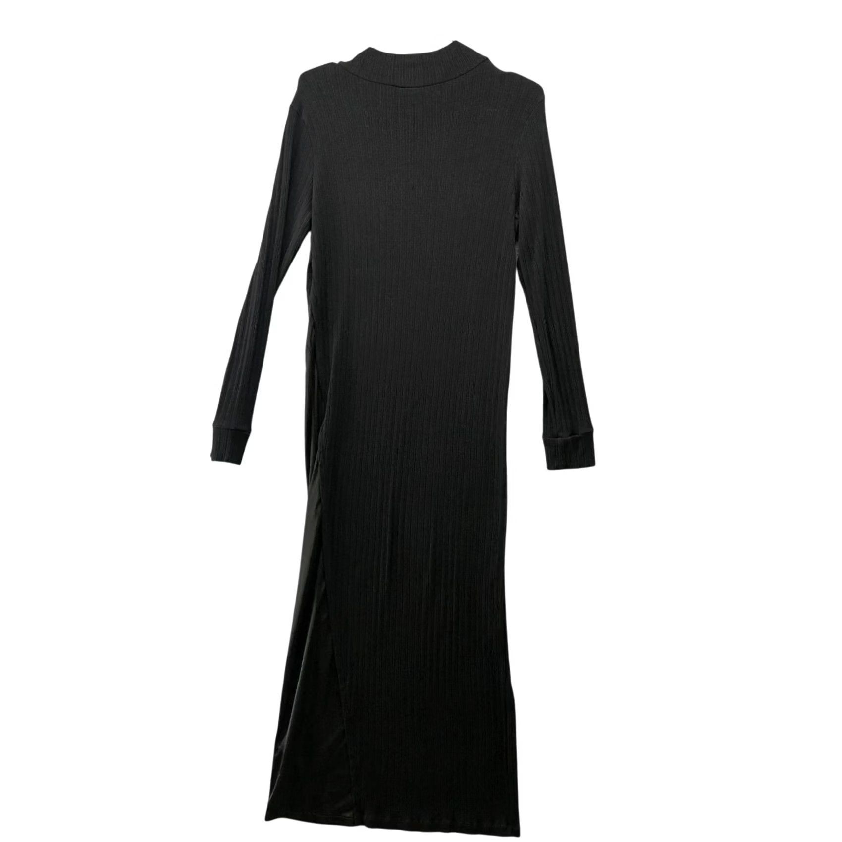 Asos ASOS Long Sleeve Ribbed Maxi T Shirt Dress Womens 4 Black Mock Neck Jersey Dress Maxi Shirt Womens 4 Black Mock Neck Jersey Vestigible? Size S / US 4 / IT 40 - 2 Thumbnail
