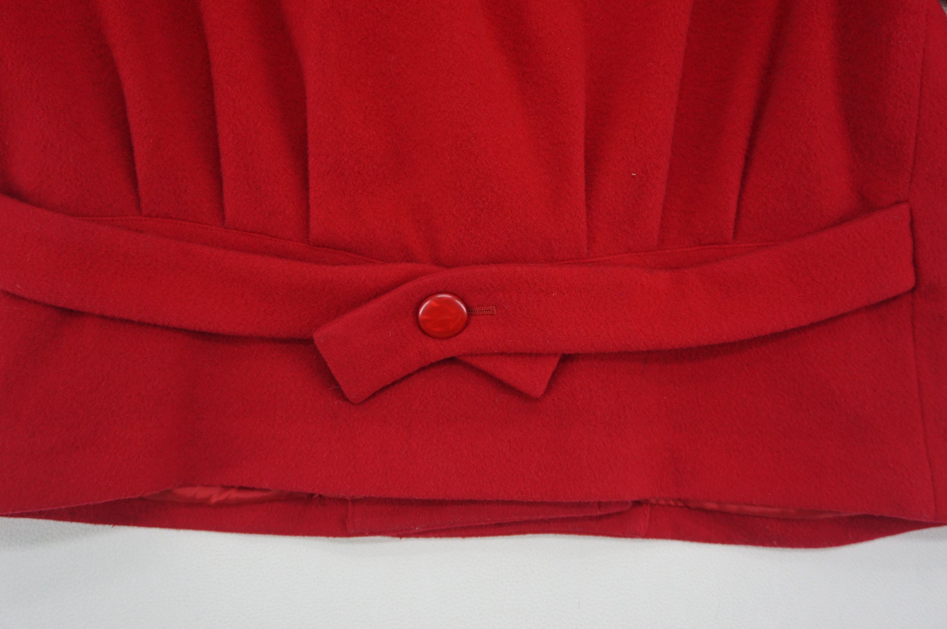 Max Mara Alta Made Jacket Red Wool Sailor Coat Size S / US 4 / IT 40 - 10 Thumbnail