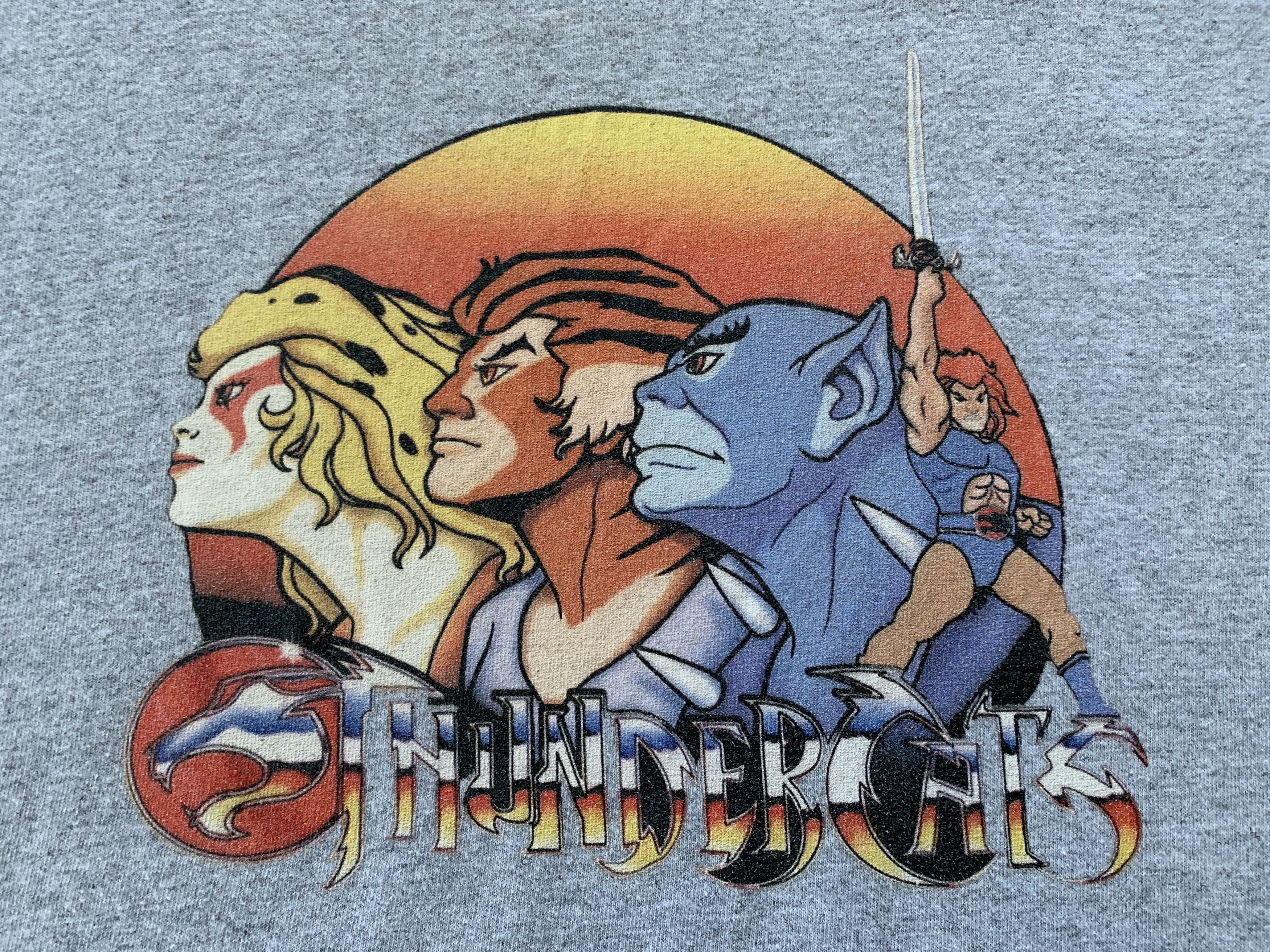 Cartoon Network × Warner Bros Gildan Vintage Thunder Cats Grey Printed T Shirt Size US XL / EU 56 / 4 - 5 Thumbnail