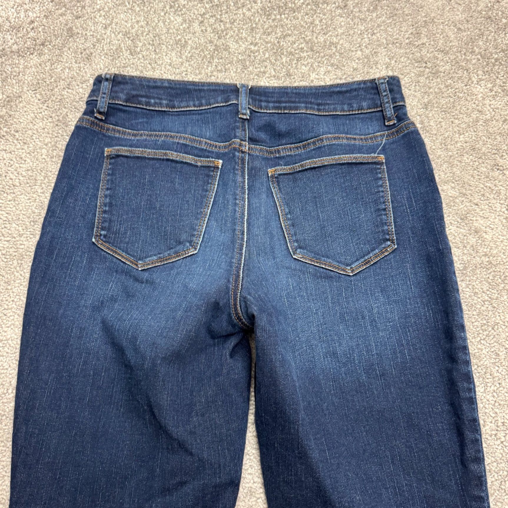 Vintage Chico's The Platinum Barely Boot Capri Crop Denim Jeans Womens 00S Blue Slim Modern Casual City Streetwear * Size 27" / US 4 / IT 40 - 5 Thumbnail