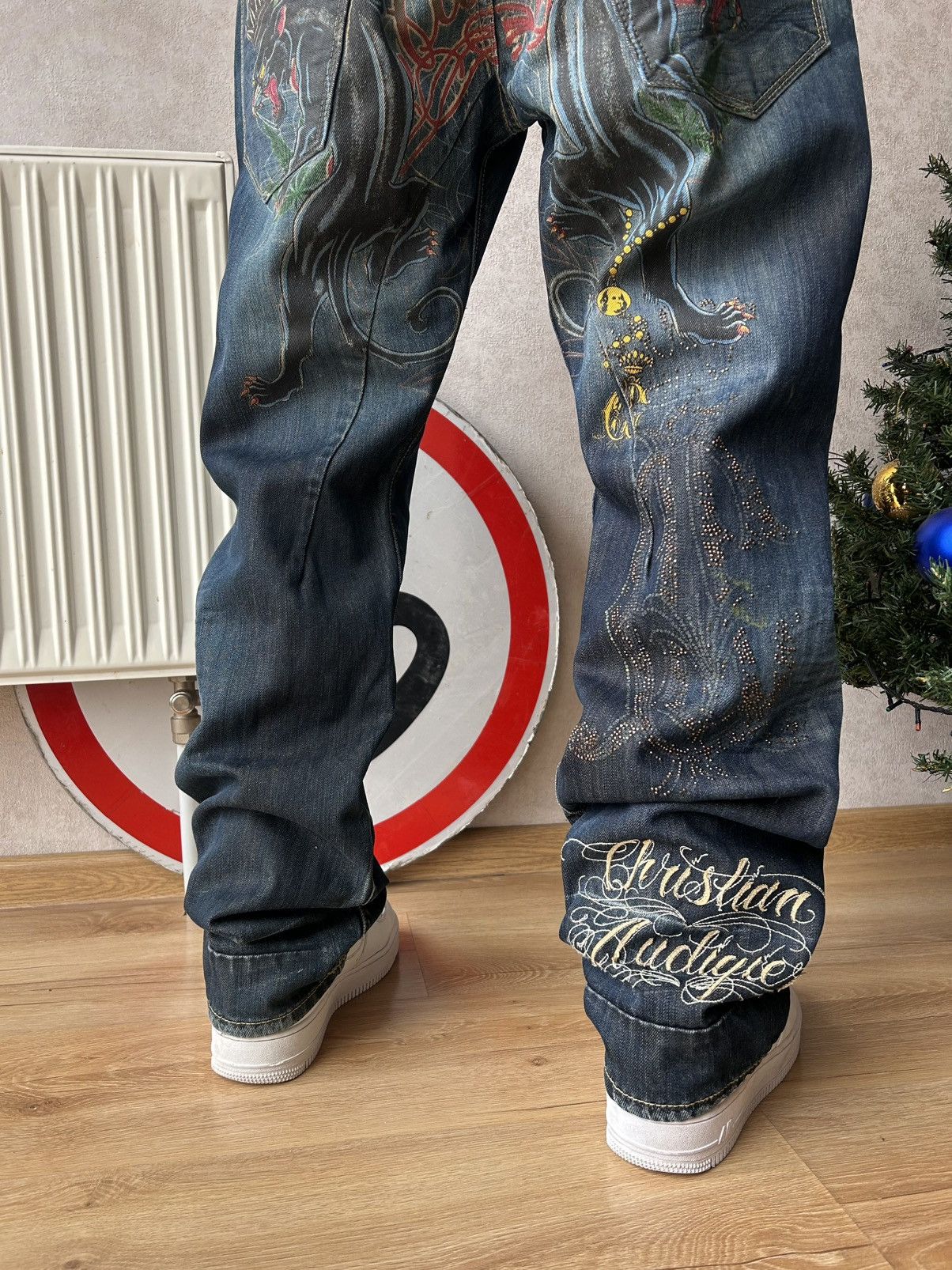 Christian Audigier RARE Y2K Christian Audigier Big Logo Denim Jeans Size US 36 / EU 52 - 4 Thumbnail
