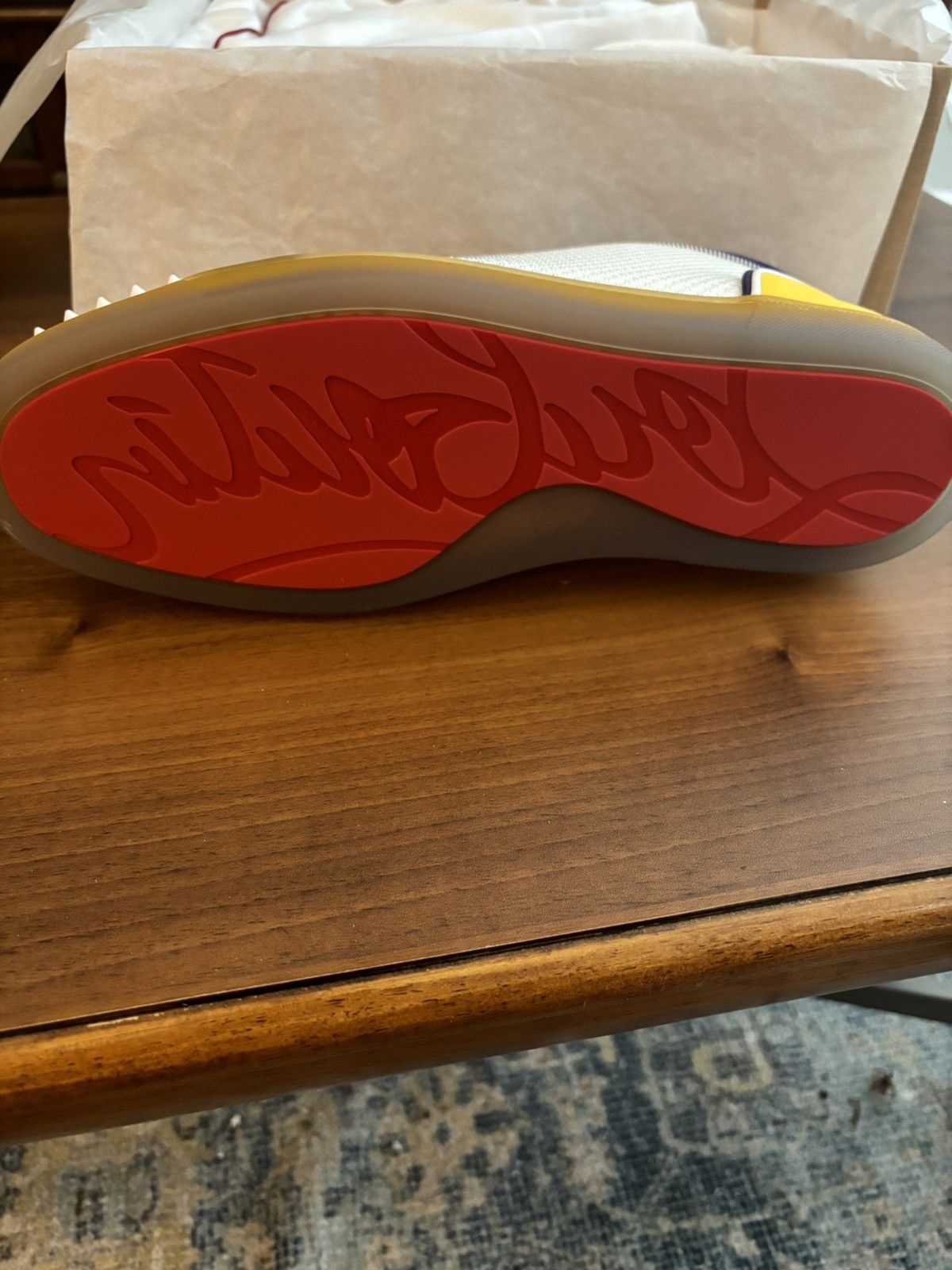 Christian Louboutin Christian Louboutin Fun Lou Spikes Flat “Laker” Size US 12.5 / EU 45-46 - 4 Thumbnail