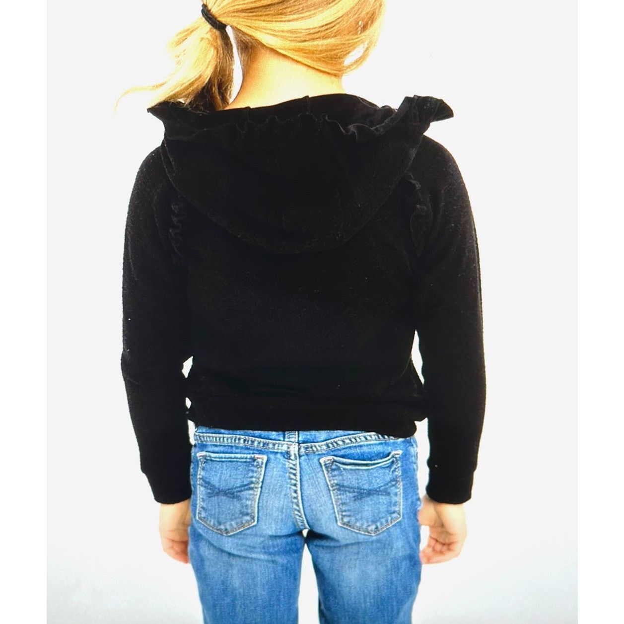 Other Chaser Girls Long Sleeve Hoodie Ruffle Detail Black - size 3 Size ONE SIZE - 5 Thumbnail