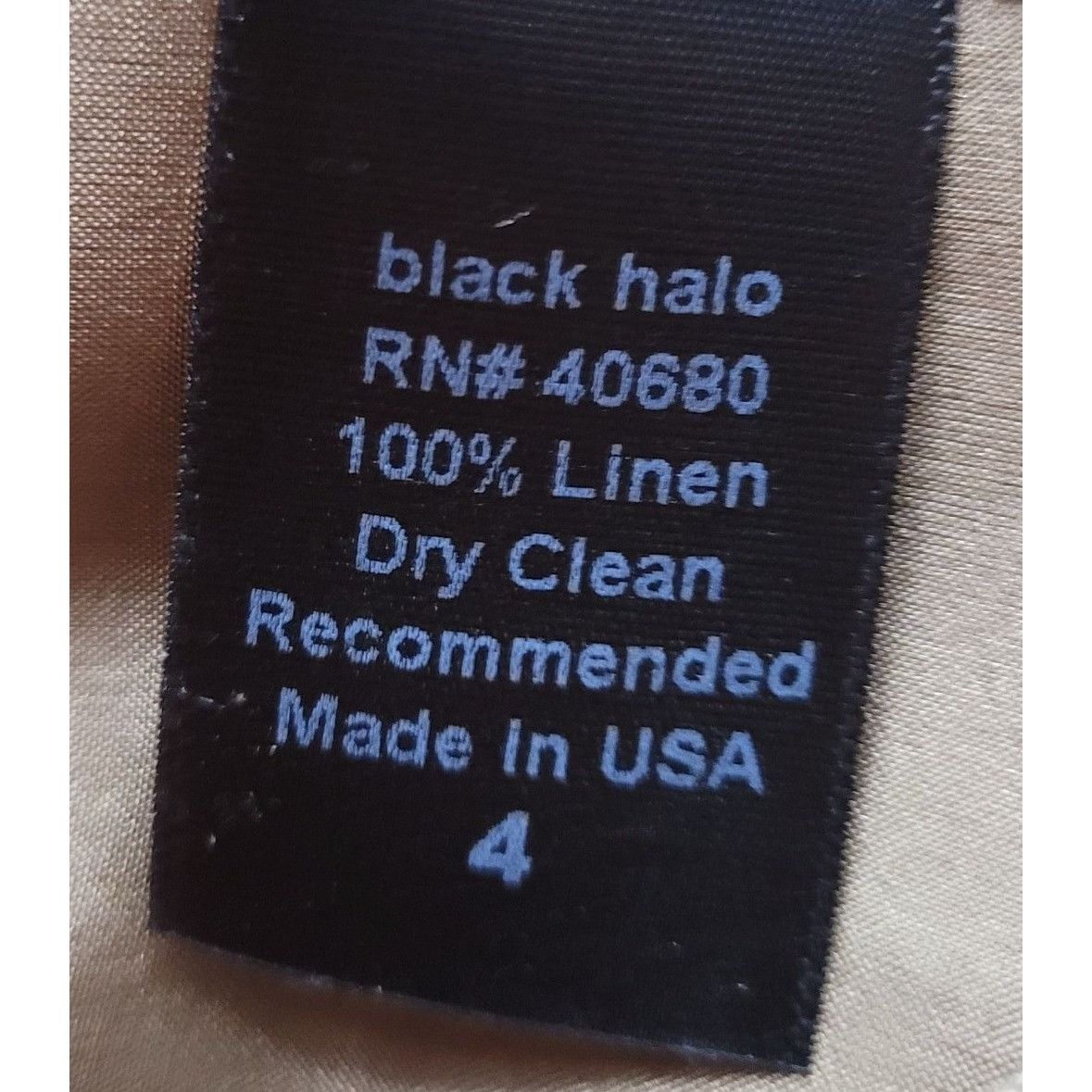 Black Halo Black Halo Linen Peasant Dress Sz 4 Metallic Bronze Apron Bu Size S / US 4 / IT 40 - 2 Thumbnail
