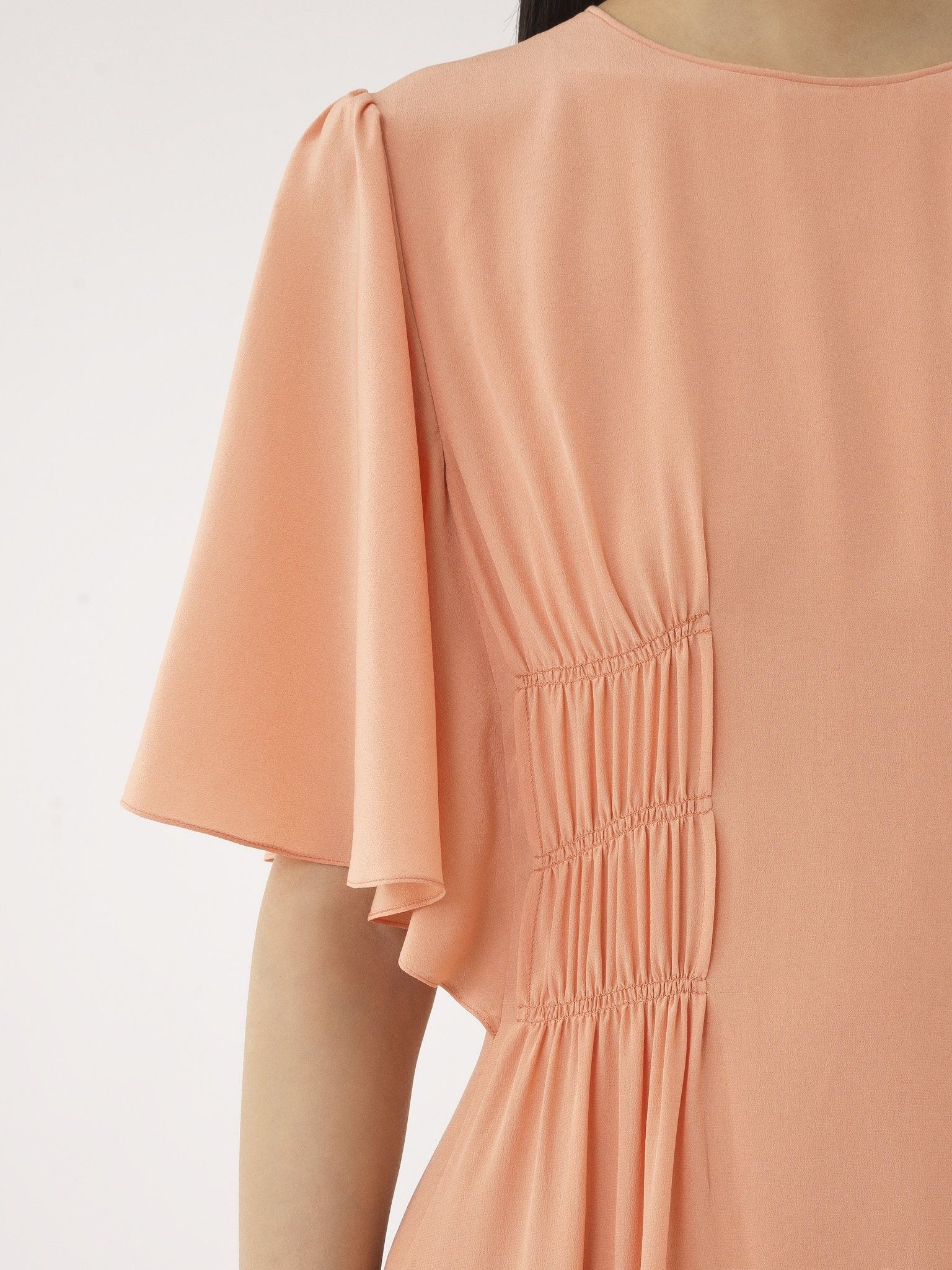 Chloe o1y0825 Midi Dress in Salmon Pink Size M / US 6-8 / IT 42-44 - 7 Thumbnail