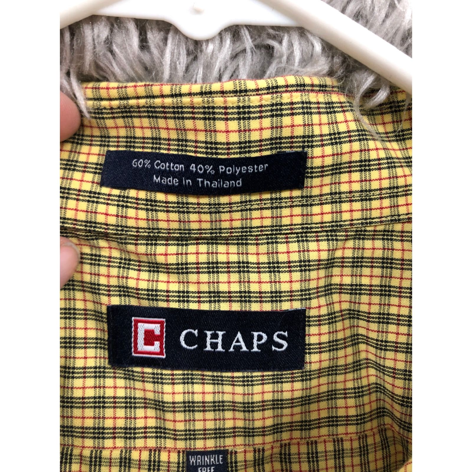 Chaps Chaps Shirt XL Mens Yellow Plaid Long Sleeve Button-Down Collar Shirt Size US XL / EU 56 / 4 - 6 Thumbnail
