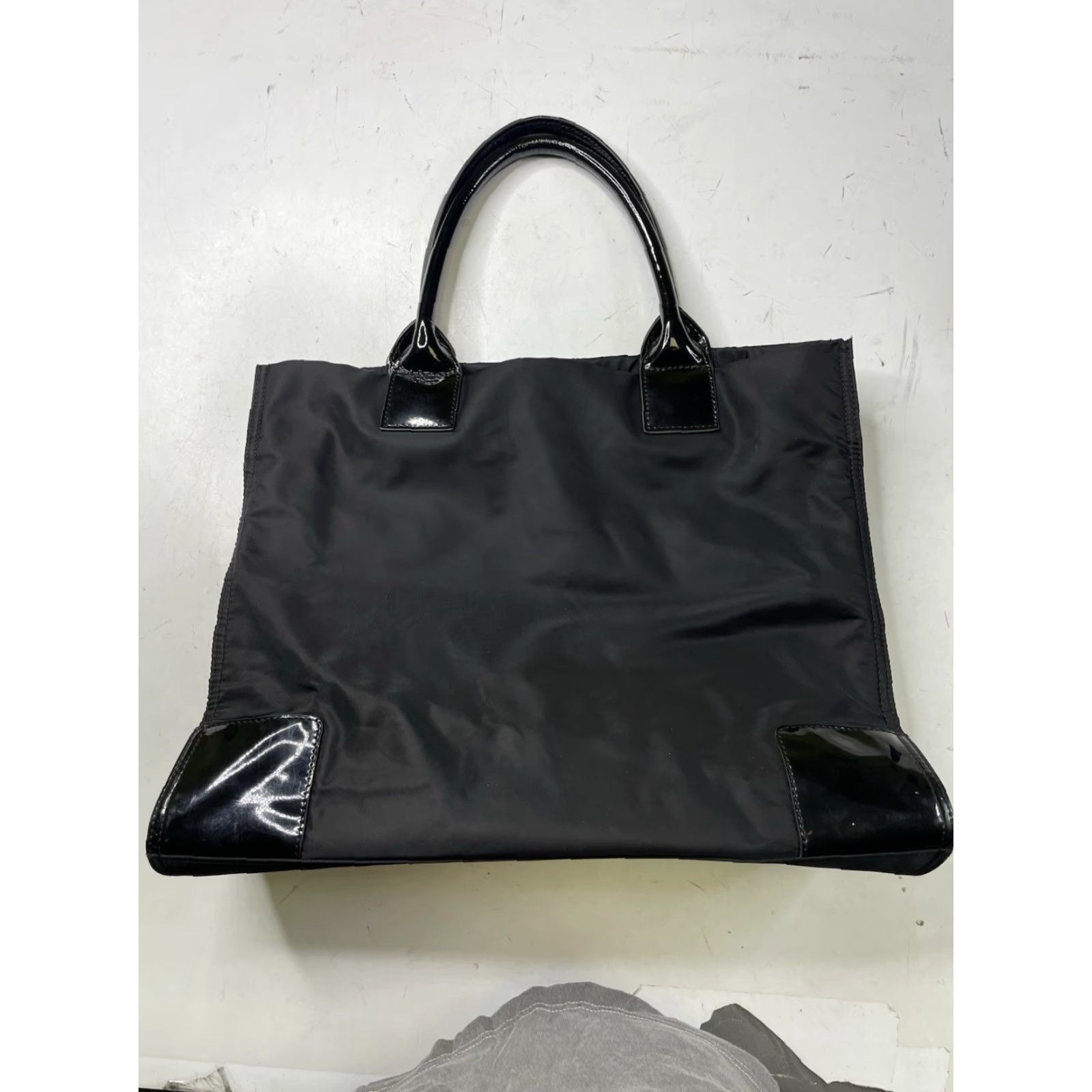 Tory Burch Tory Burch Ella Large Tote Bag Black Handbag Purse Tote Large Black Nylon Leather Double Handles Women Size ONE SIZE - 6 Thumbnail