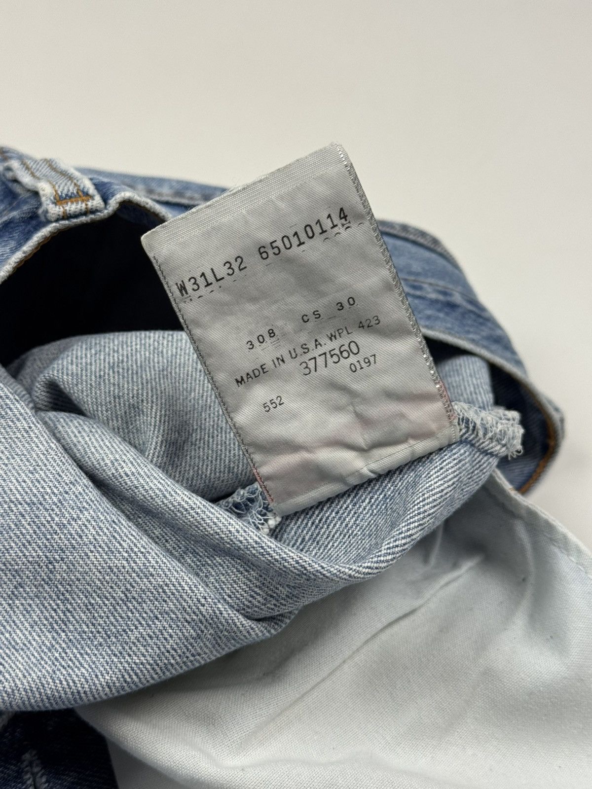 Levi's 1990’s Vintage Distressed Levi’s 501 Washed Denim USA Jeans Size US 31 - 12 Thumbnail