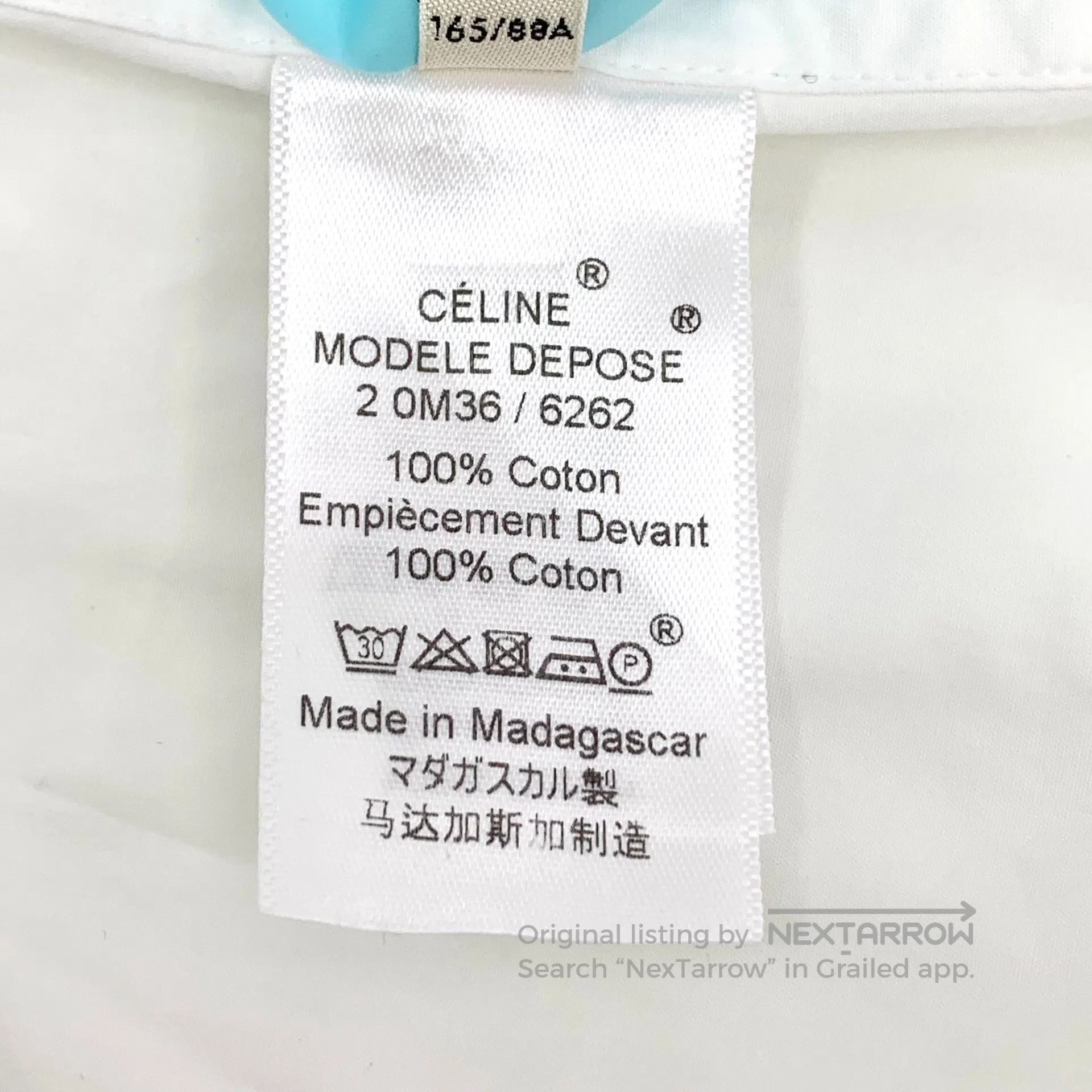 Celine CELINE White cotton round neck long sleeve shirt| Size S / US 4 / IT 40 - 7 Thumbnail