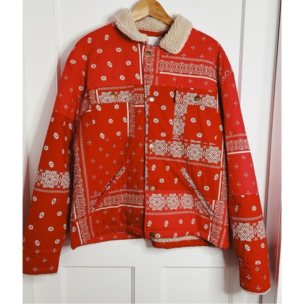 NDG Studio NDG Studio Paris Red and White Jacket withh Faux Lambskin I Size US L / EU 52-54 / 3 - 1 Thumbnail