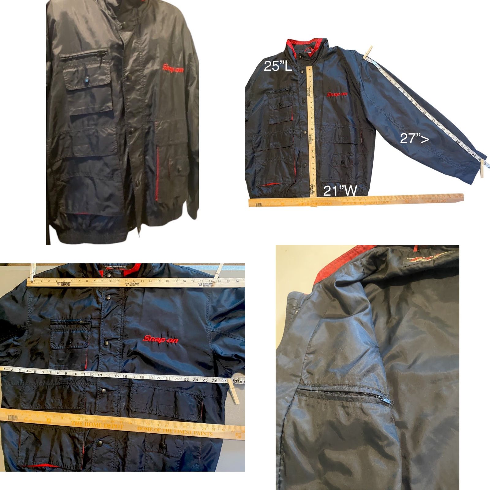 Vintage VINTAGE SnapOn Jacket Men’s XL Black Zip Snap Multiple Pockets Logo Embroidery Size US XL / EU 56 / 4 - 8 Thumbnail