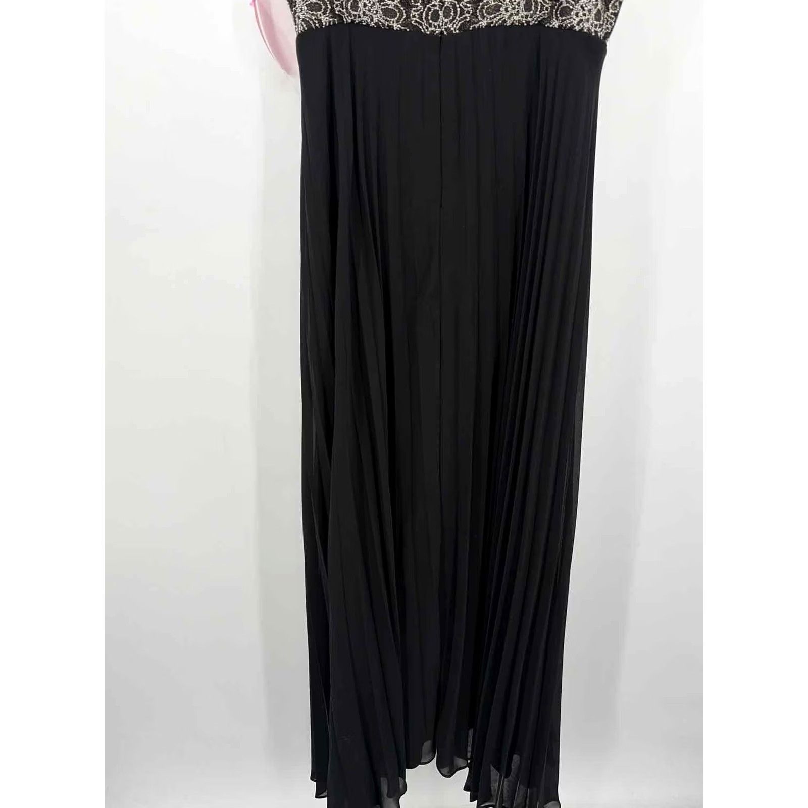 Vintage R&M Richards Maxi Evening Gown Size 10 Black Pre-Owned Size L / US 10 / IT 46 - 4 Thumbnail