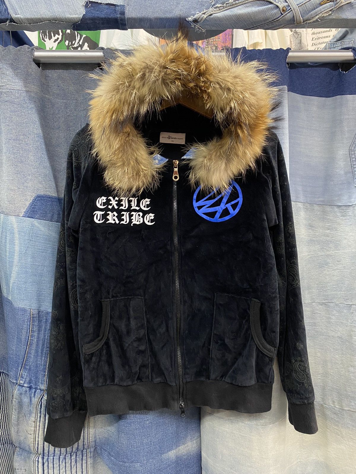 velvet fur hoodie 24karats paisley velvet