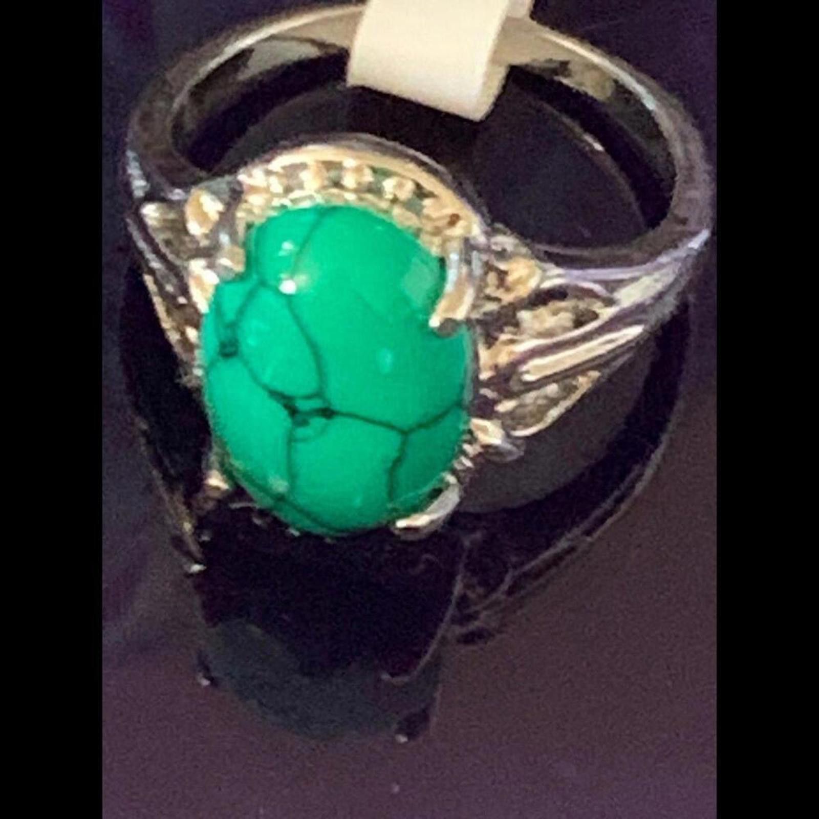 Designer Stunning Turquoise Ring Size 9- Vintage Design Size ONE SIZE - 1 Thumbnail