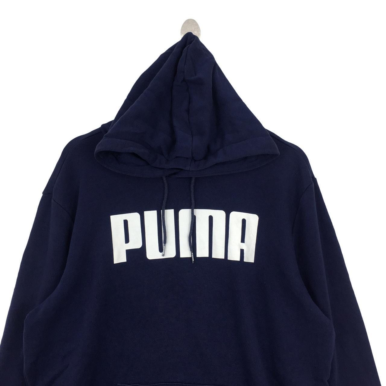 Vintage Vtg PUMA SPORTSWEAR Stock Big Logo Pullover Blue Hoodie Size US L / EU 52-54 / 3 - 2 Thumbnail
