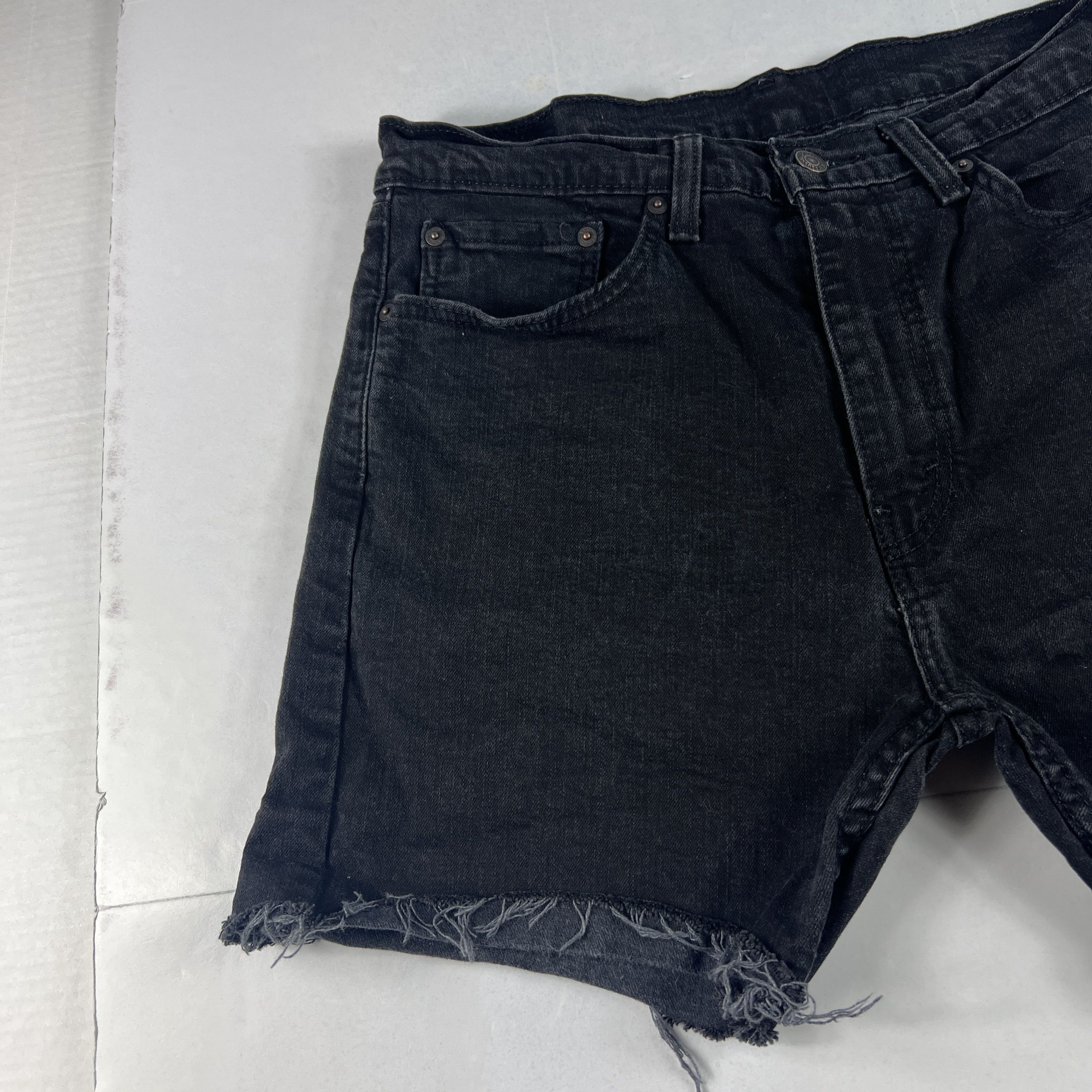 Levi's Levi's Jean Shorts 505 Cut Off Raw Hem Stretch Denim Jorts Size US 33 - 2 Thumbnail